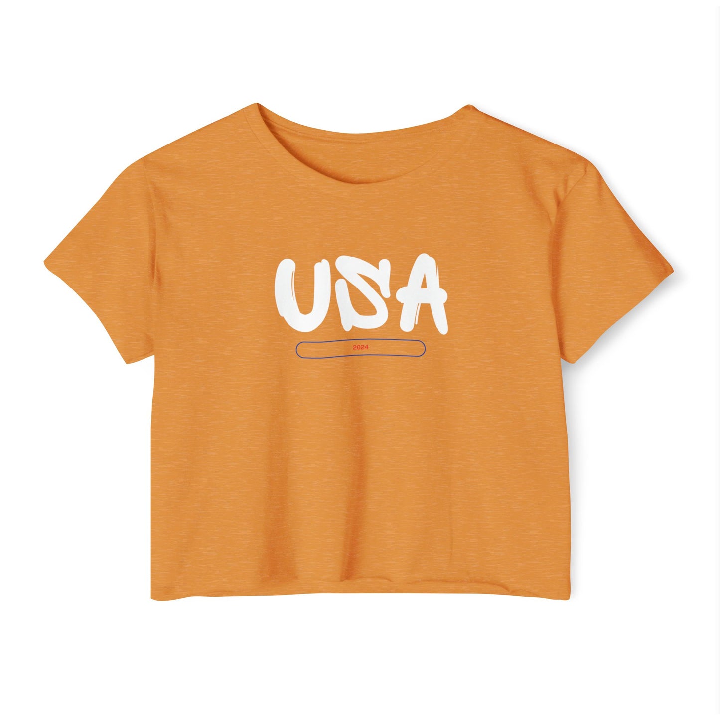 USA Women's T-shirt Crop Top