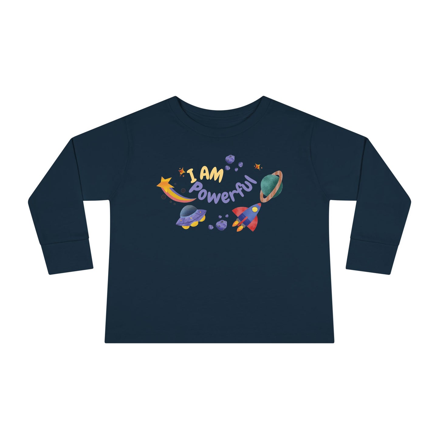I am Powerful Girl's Toddler Long Sleeve Shirt