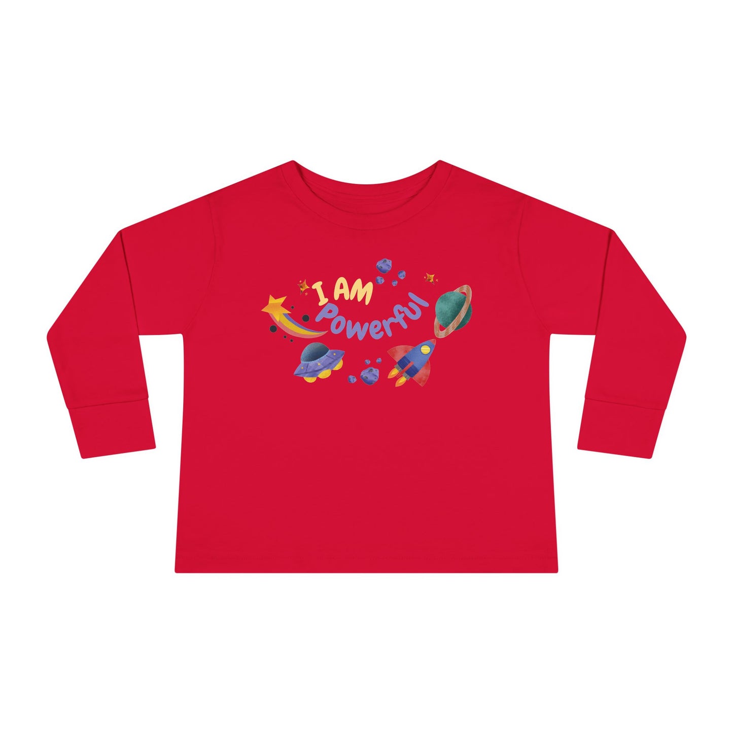 I am Powerful Girl's Toddler Long Sleeve Shirt