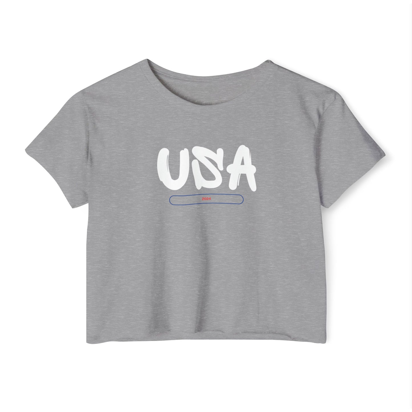 USA Women's T-shirt Crop Top