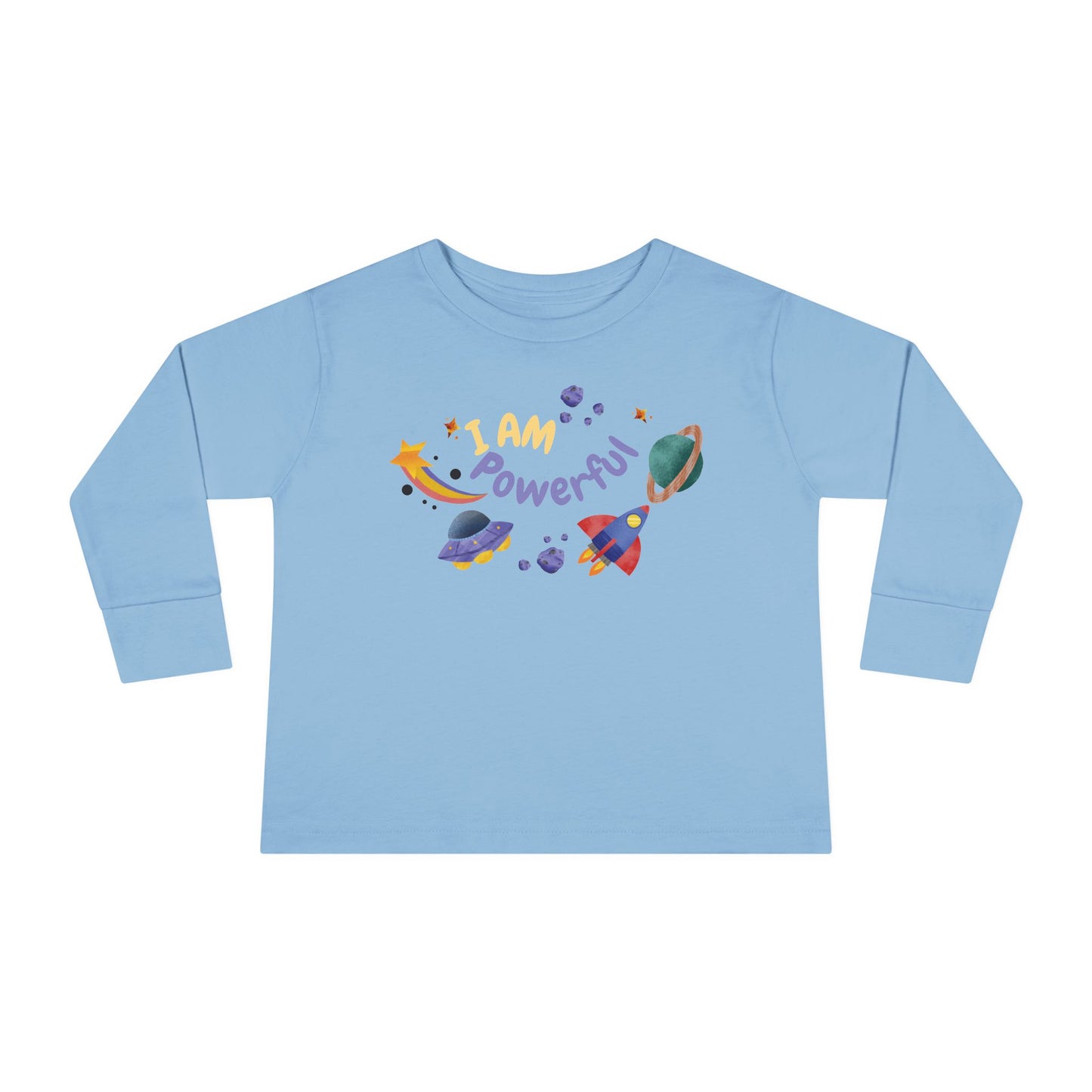 I am Powerful Girl's Toddler Long Sleeve Shirt
