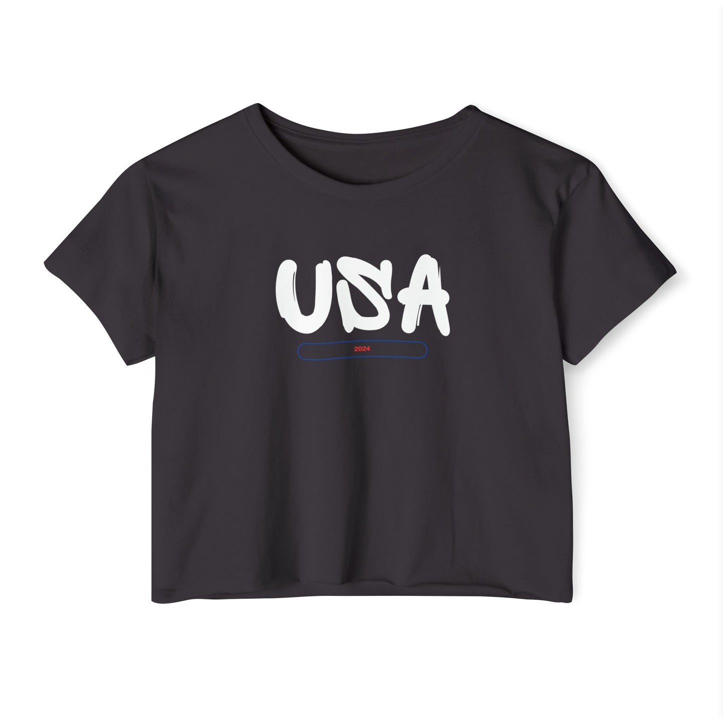 USA Women's T-shirt Crop Top