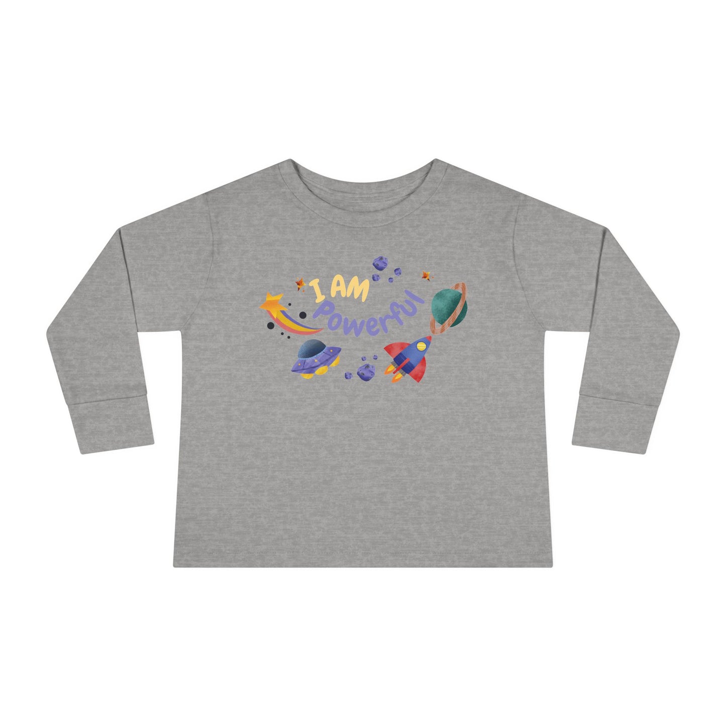I am Powerful Girl's Toddler Long Sleeve Shirt