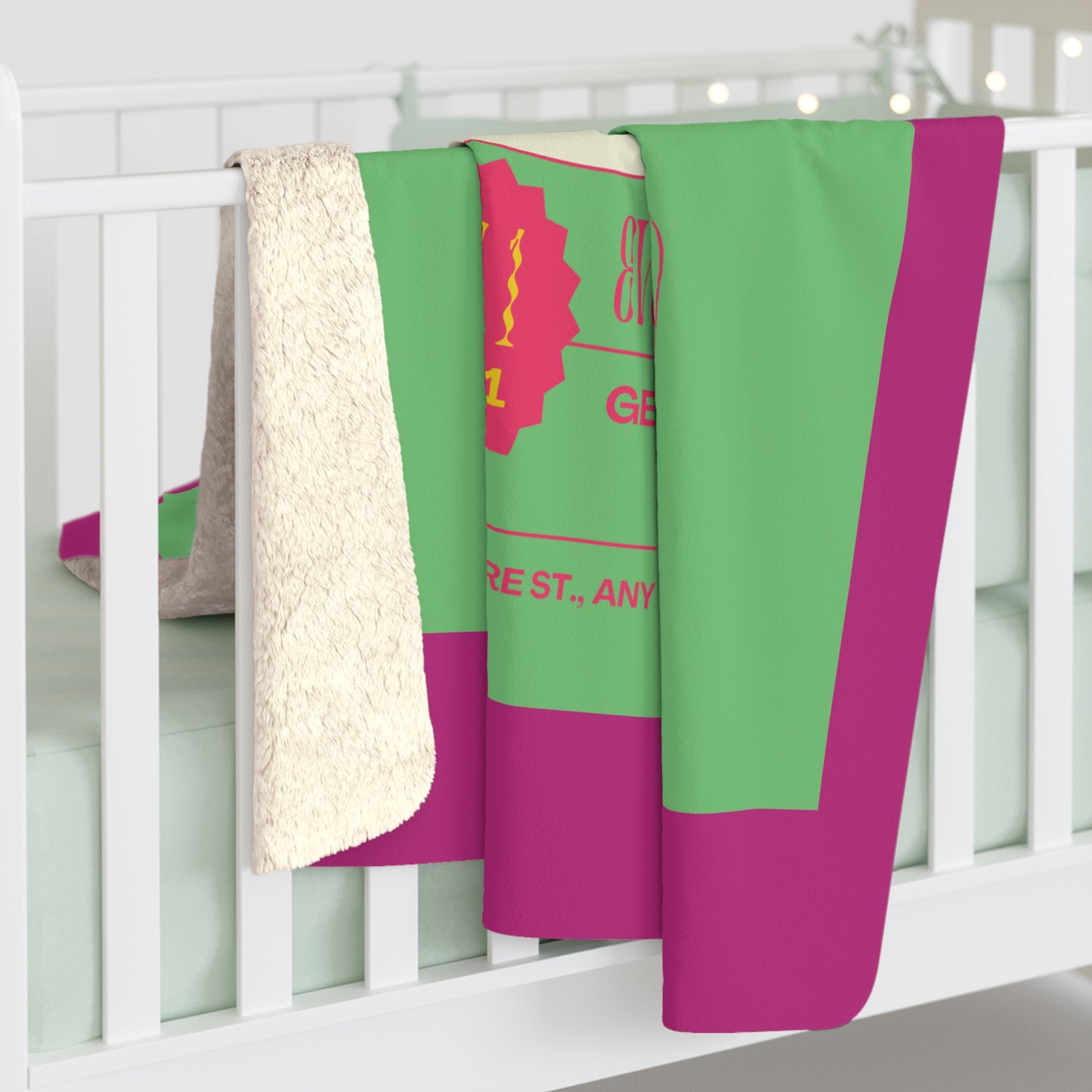 Fleece Blanket Throw – Cozy Luxe in Pink & Green