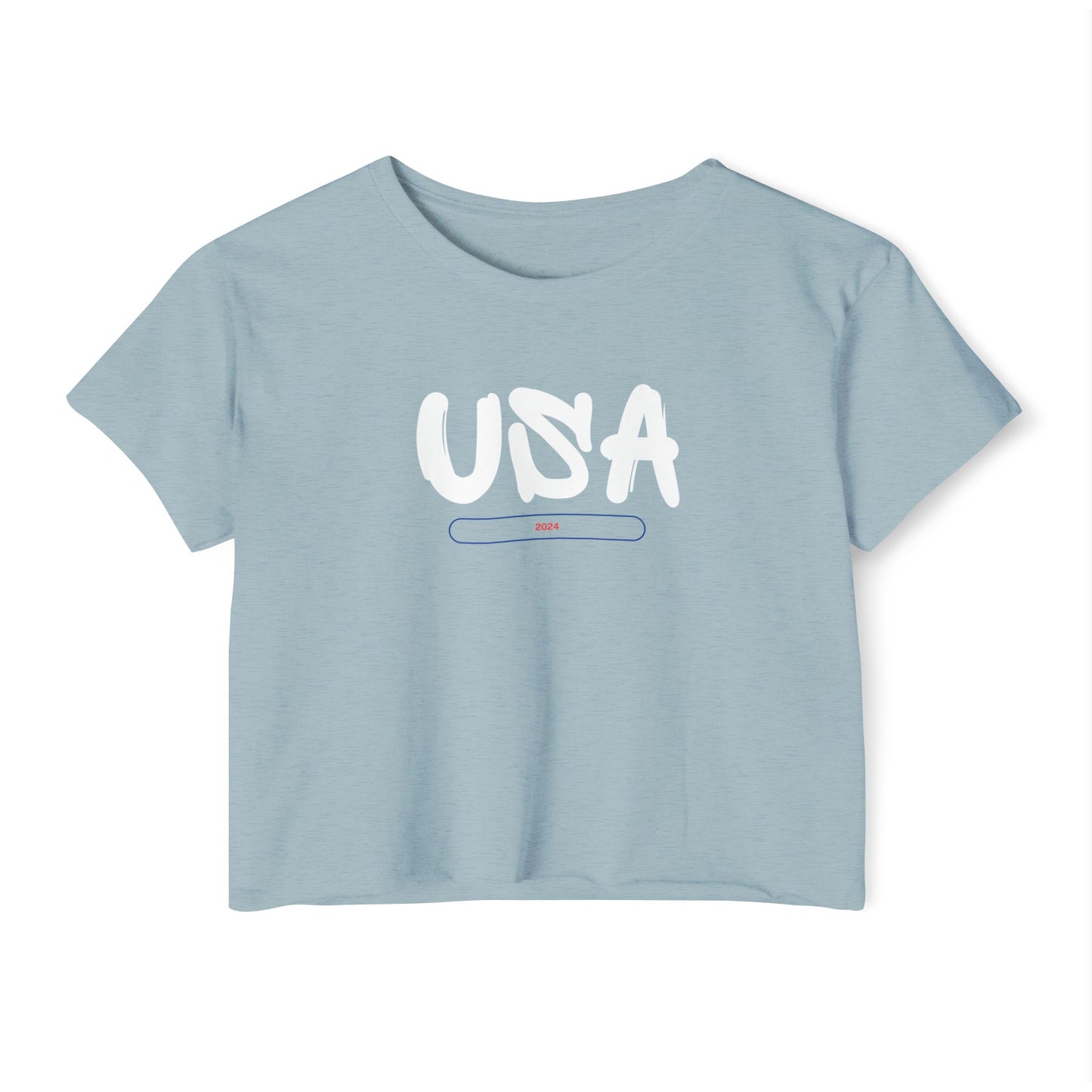 USA Women's T-shirt Crop Top