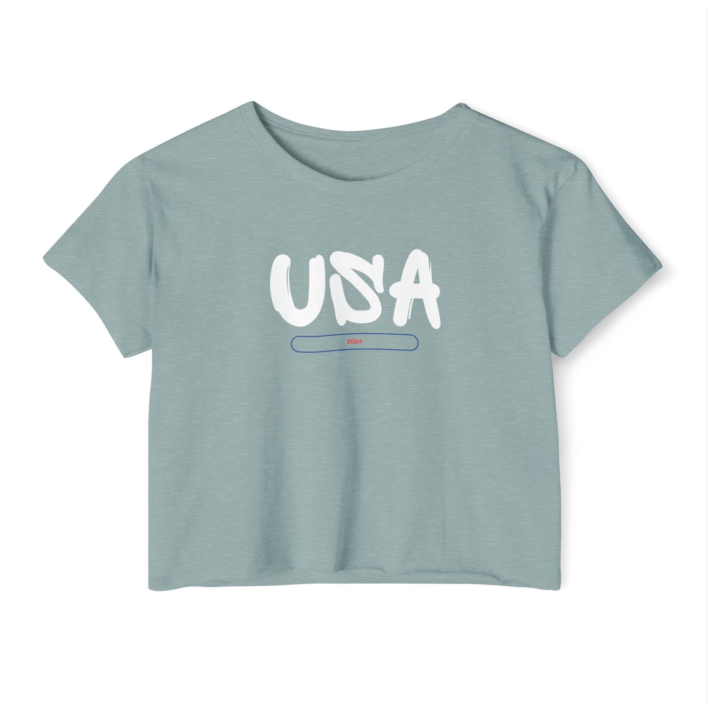 USA Women's T-shirt Crop Top