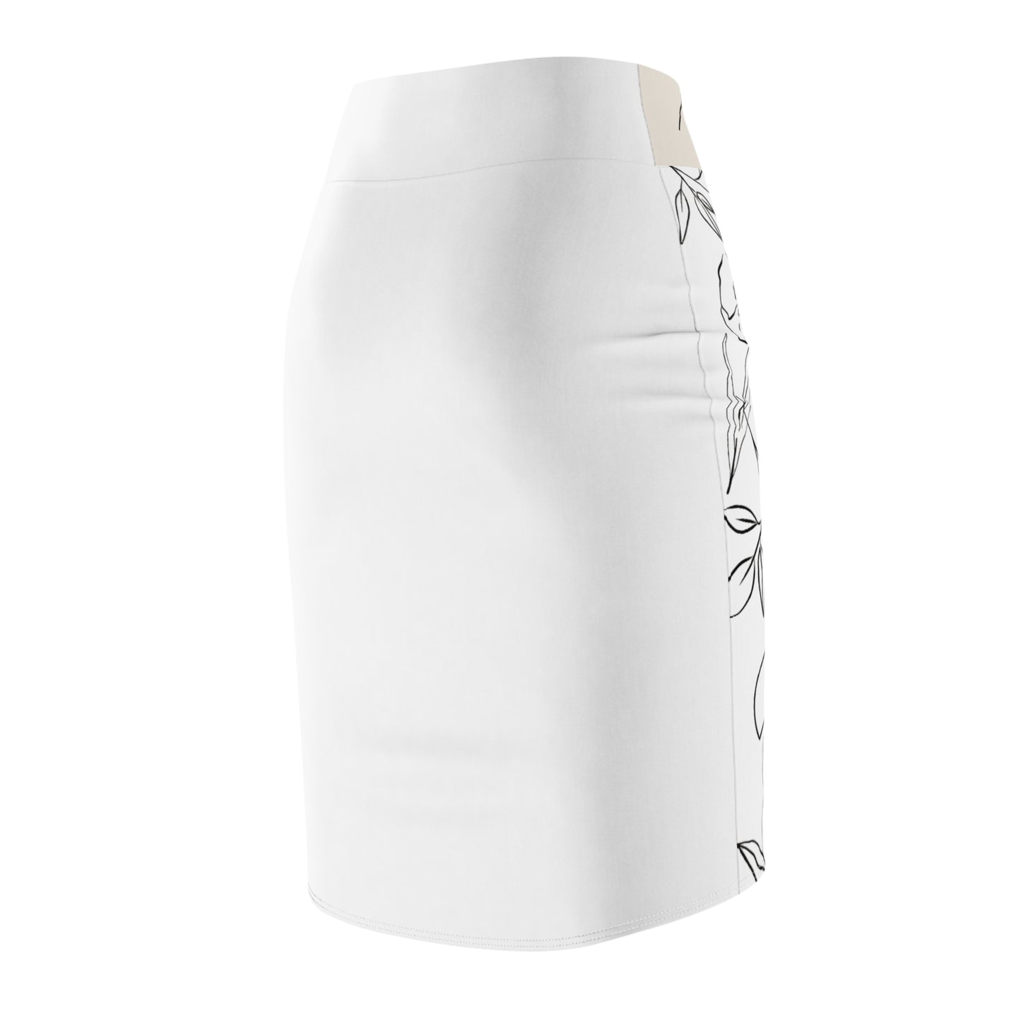 Women's Pencil Skirt -Flowers & Leaves