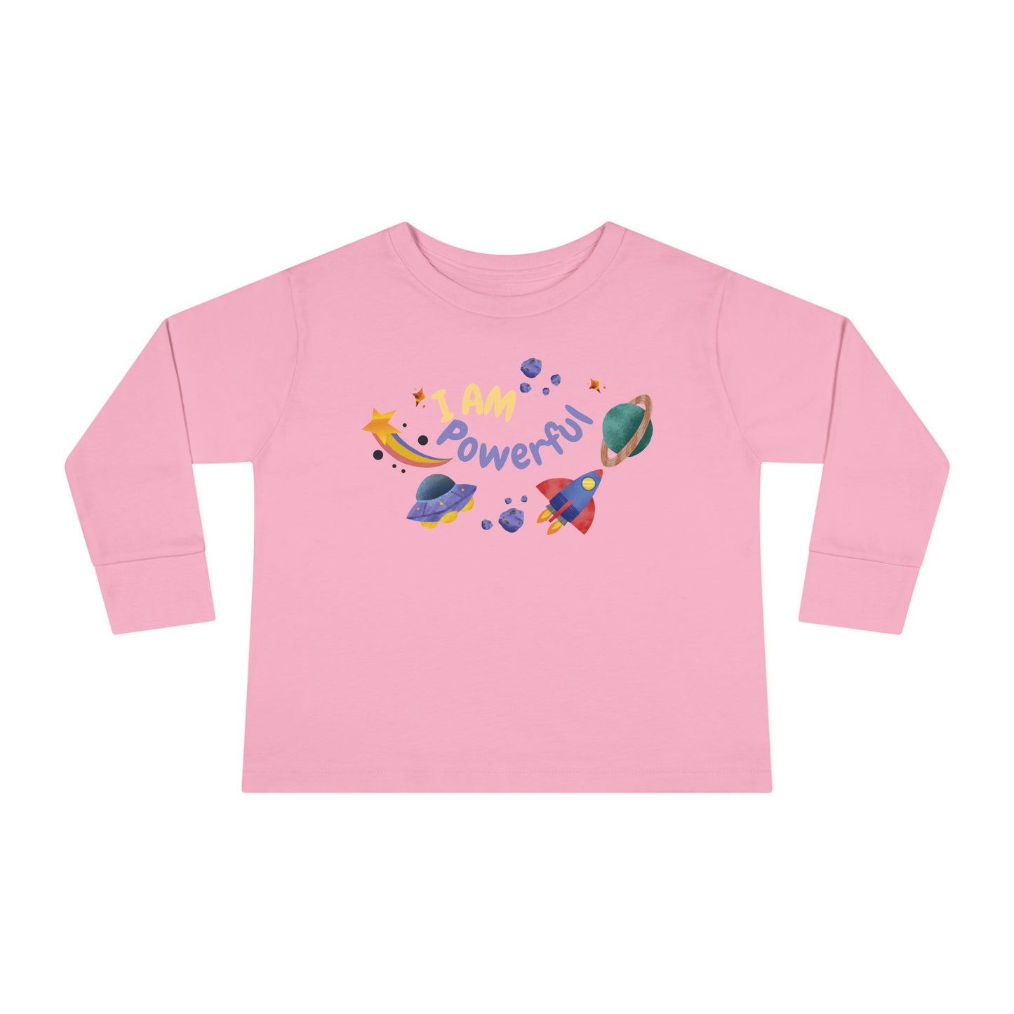 I am Powerful Girl's Toddler Long Sleeve Shirt