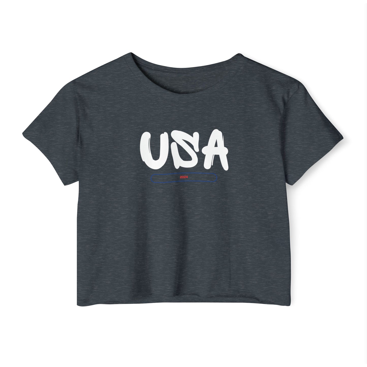 USA Women's T-shirt Crop Top
