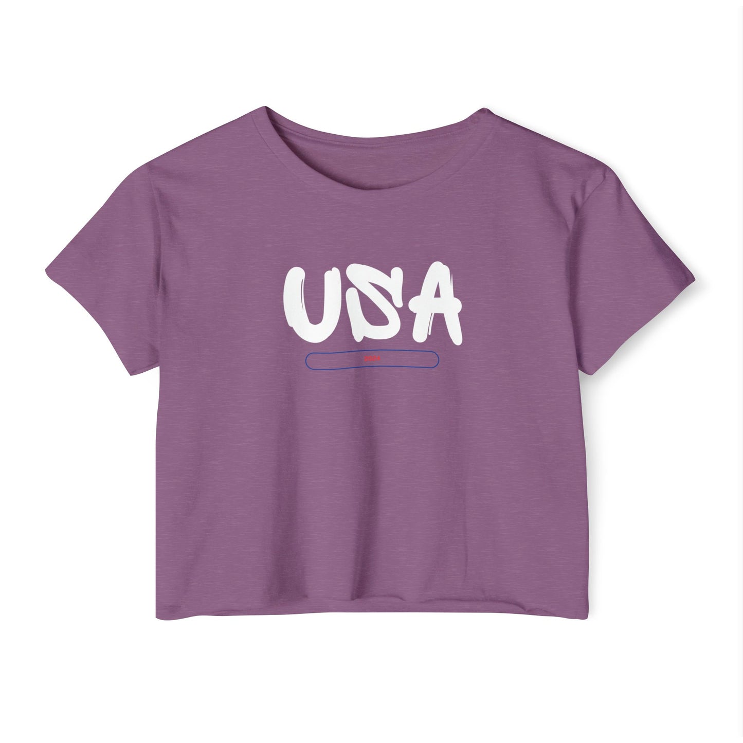 USA Women's T-shirt Crop Top