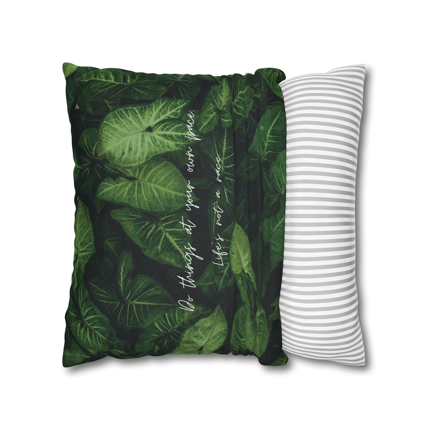 Green Life Square Pillow Case Double Sided