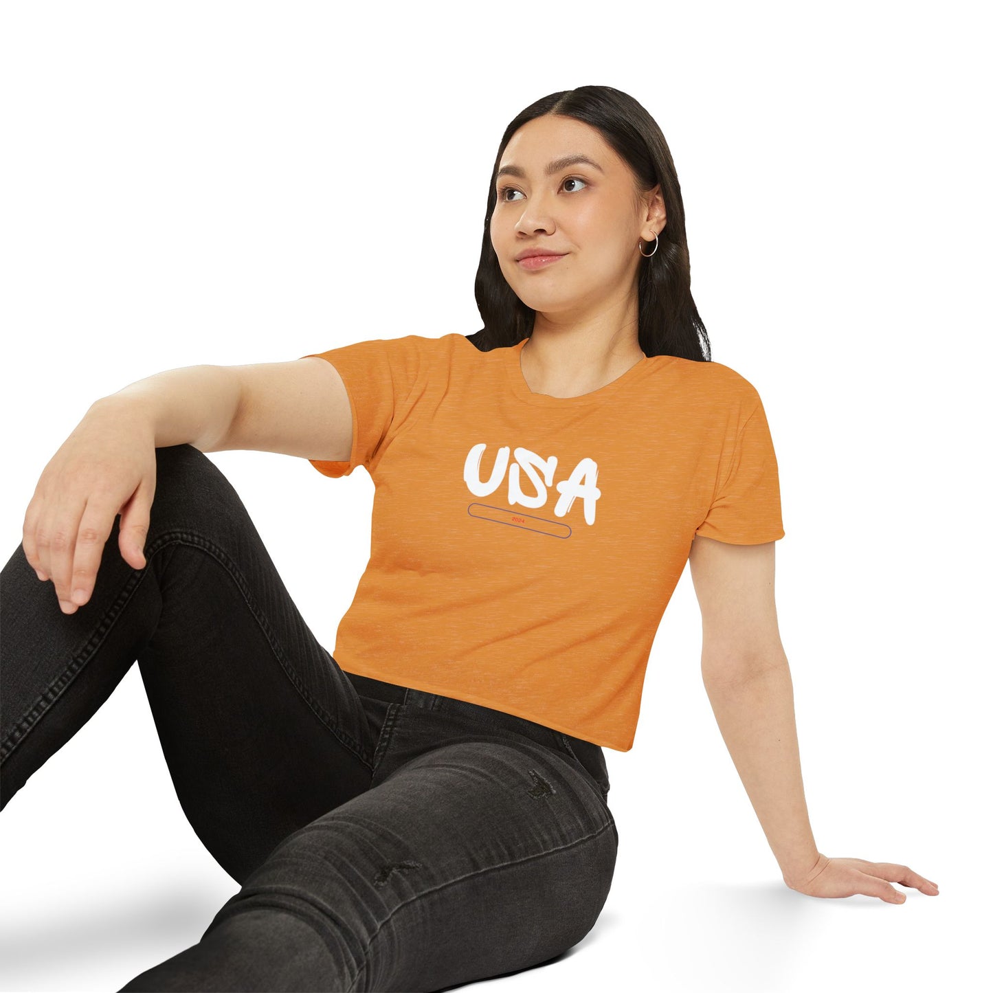 USA Women's T-shirt  Crop Top