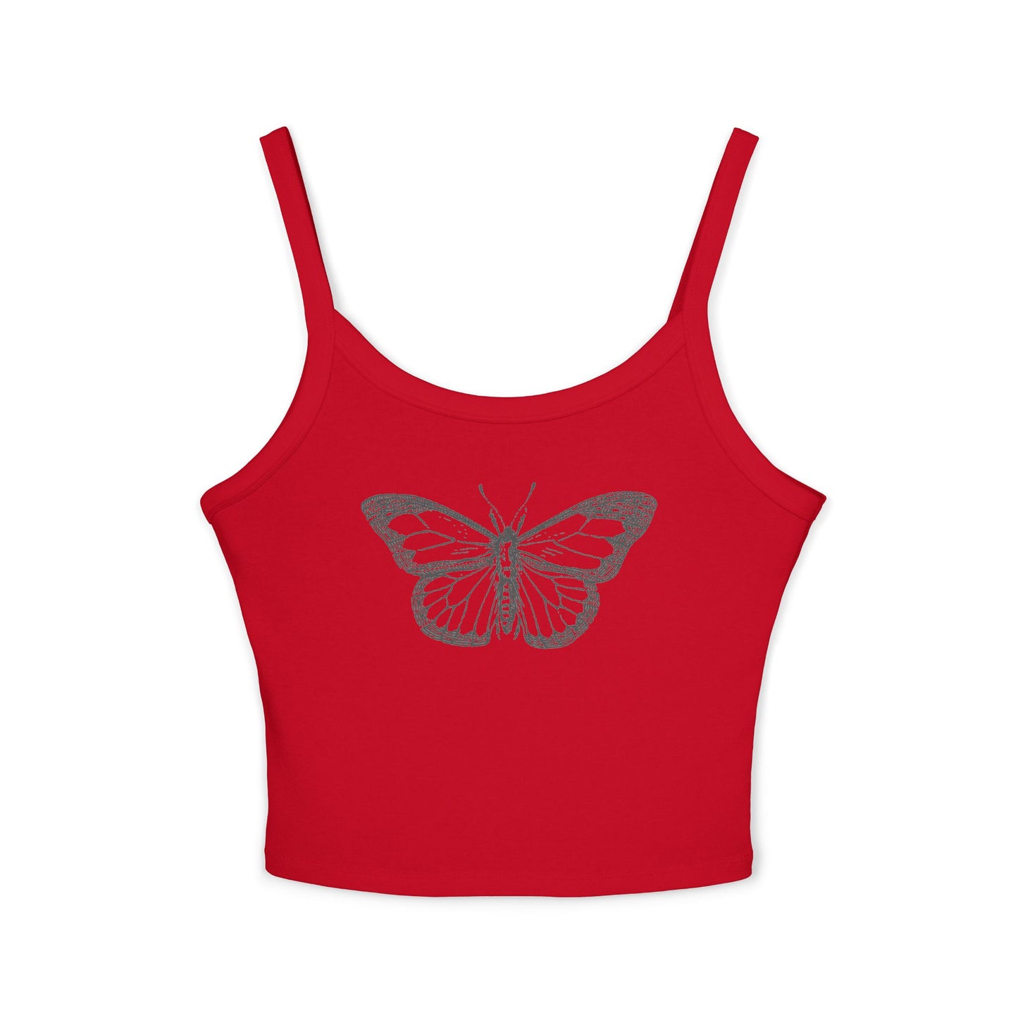 Women's Strap Tank Top- Black Butterfly