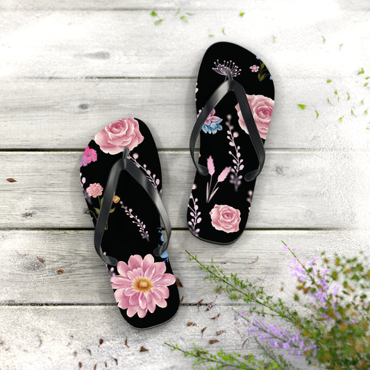 Pink Flowers Women's Flip Flops