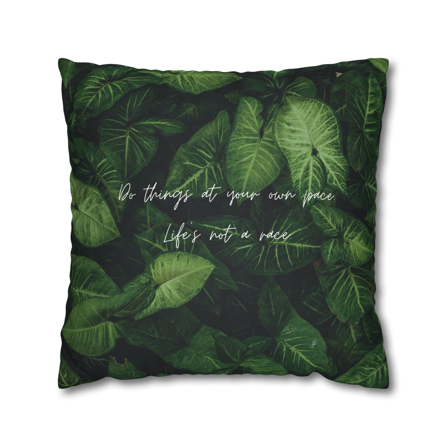 Green Life Square Pillow Case Double Sided