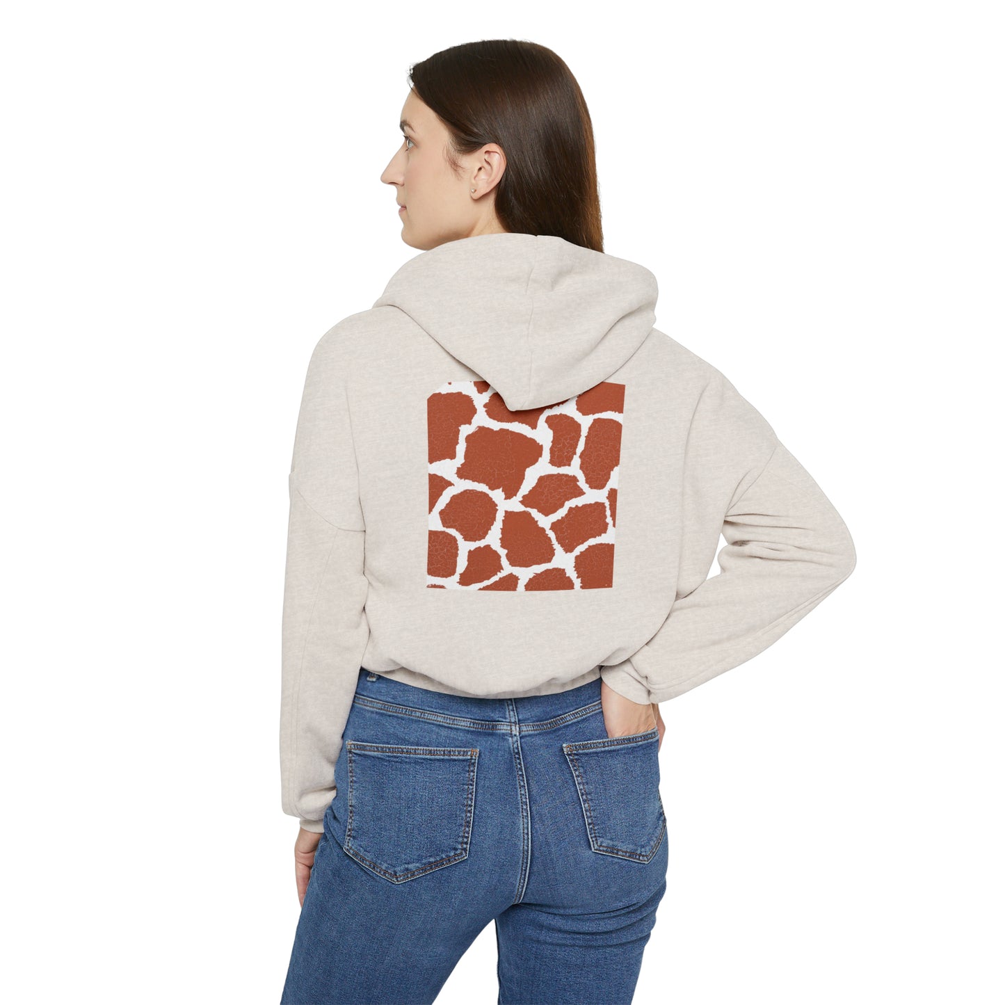 Women's Oversized Crop Hoodie Animal Prints