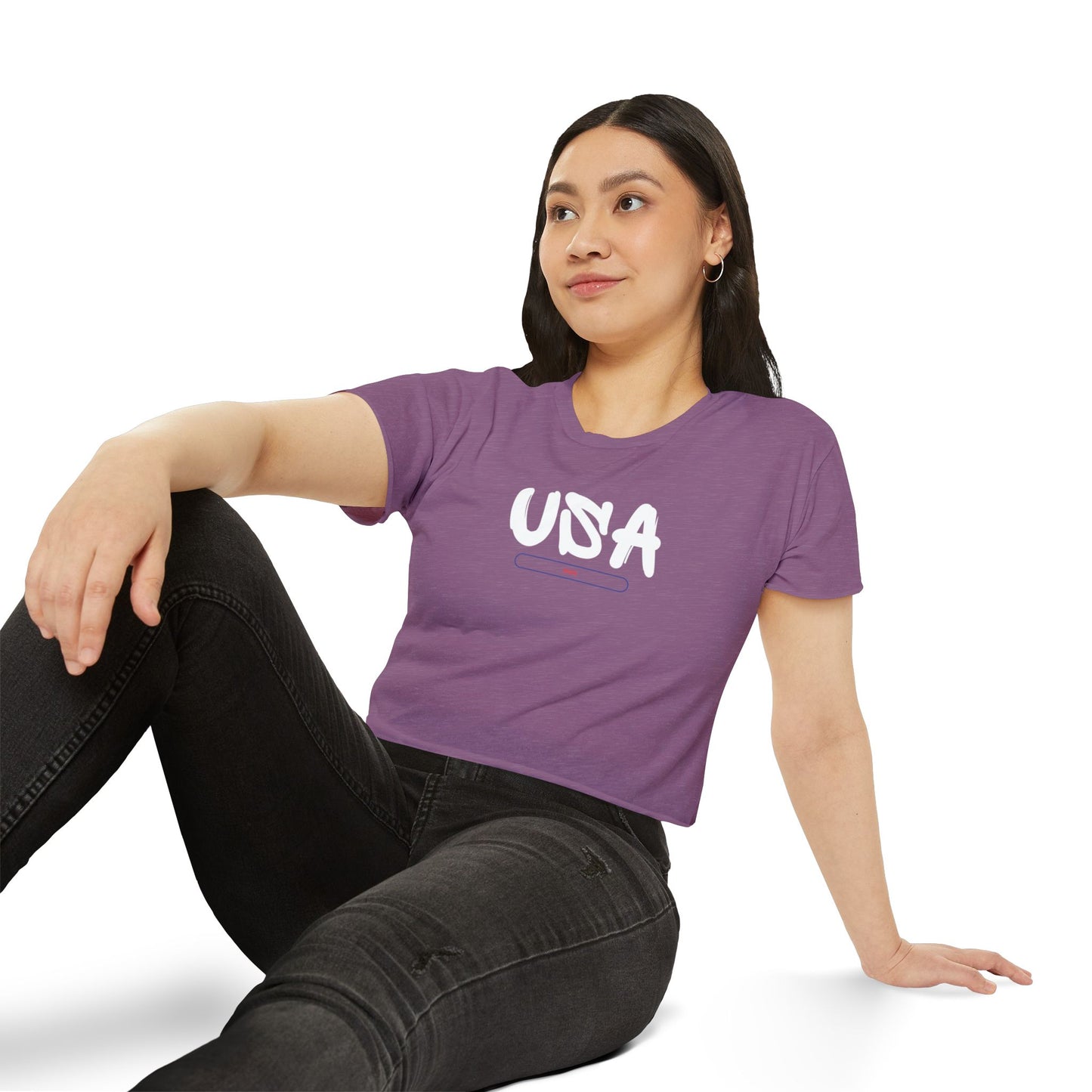 USA Women's T-shirt  Crop Top