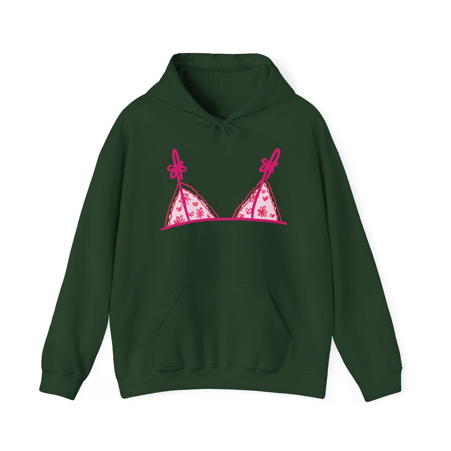 Women's Hooded Sweatshirt Bra Showing