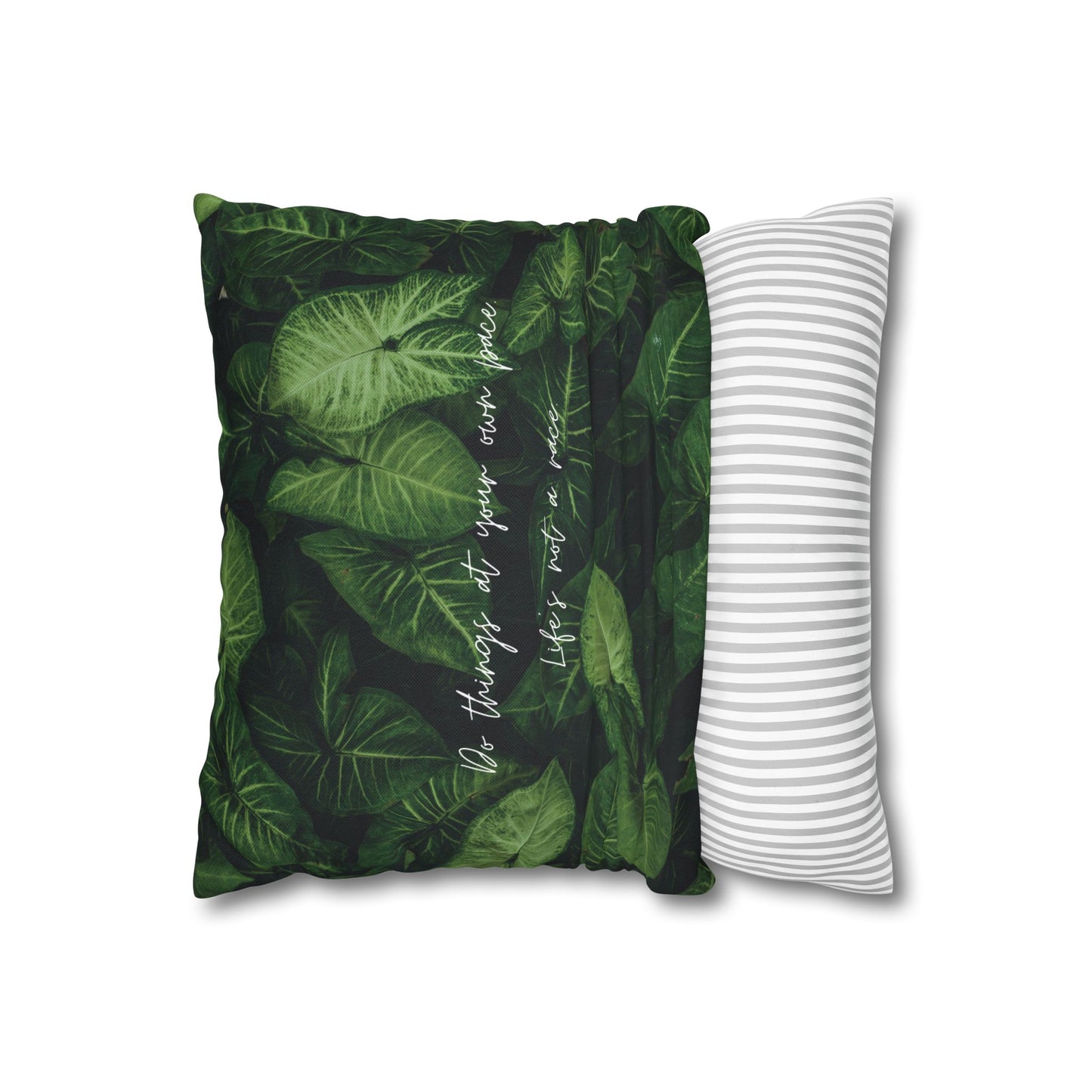 Green Life Square Pillow Case Double Sided