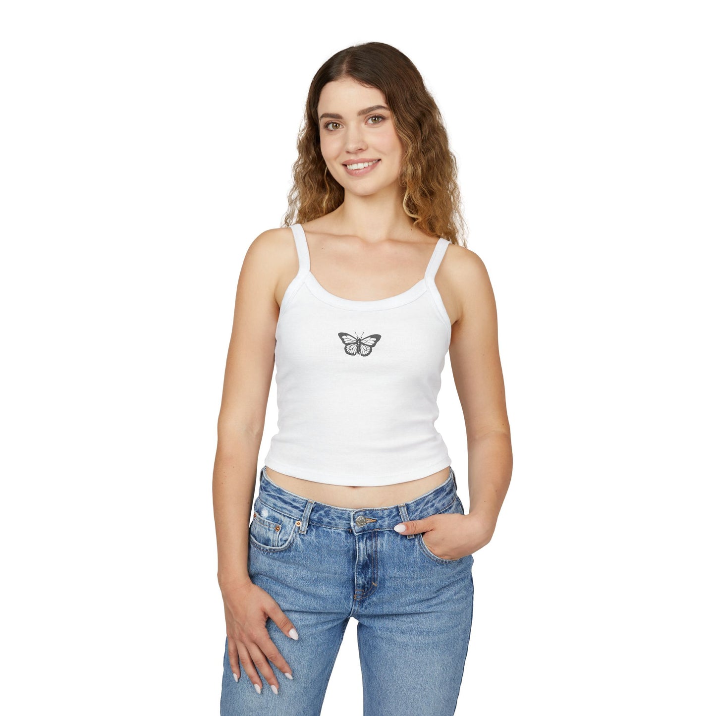 Black Butterfly- Women's Strap Tank Top