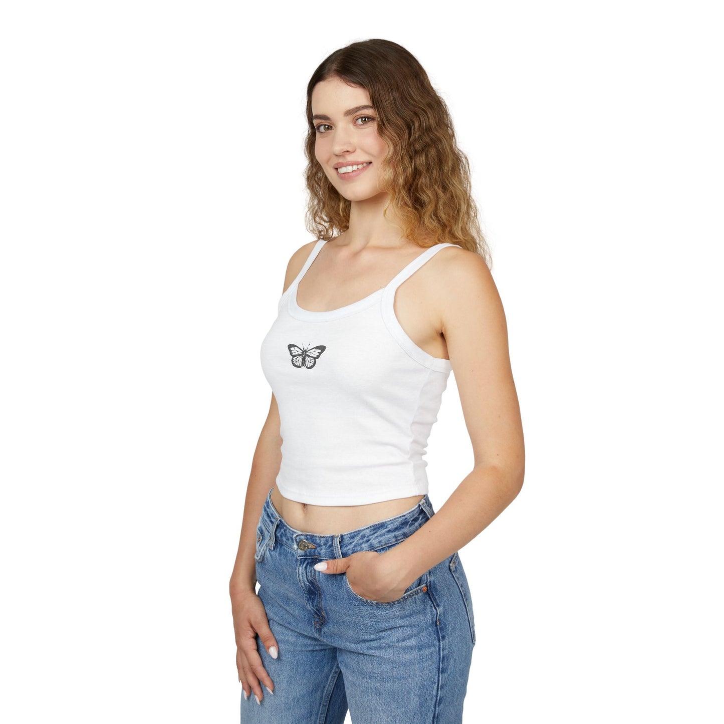 Black Butterfly- Women's Strap Tank Top