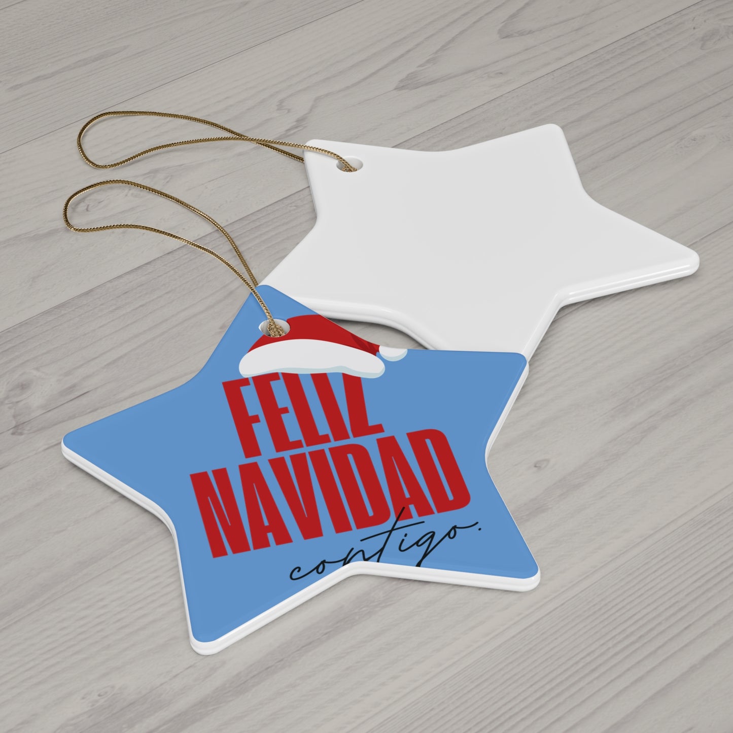 Feliz Navidad Ceramic Ornament, Christmas Tree decorations