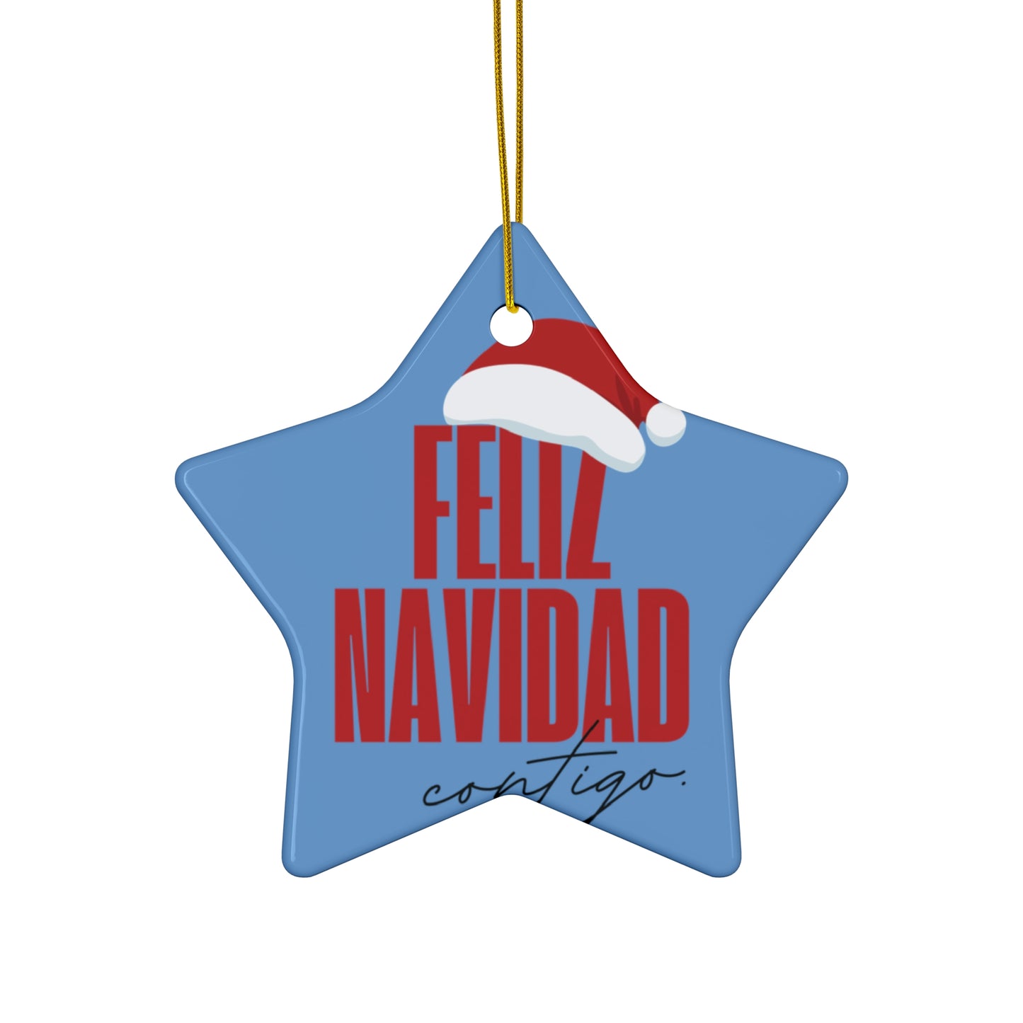 Feliz Navidad Ceramic Ornament, Christmas Tree decorations