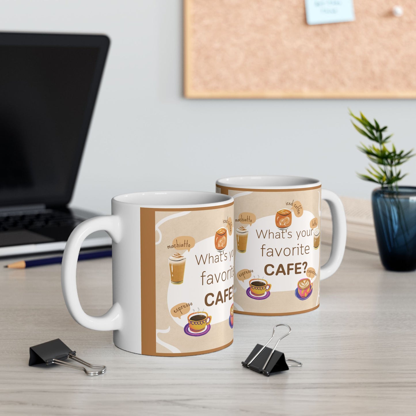 Cafe Cup Ceramic Mug, (11oz, 15oz)