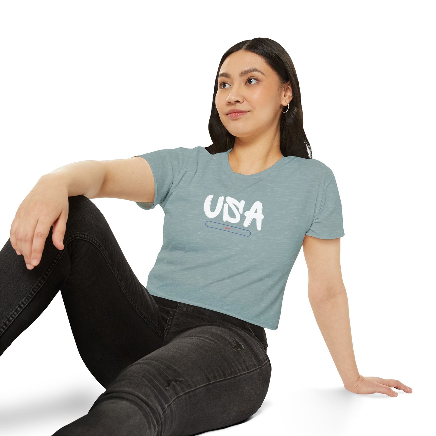 USA Women's T-shirt  Crop Top