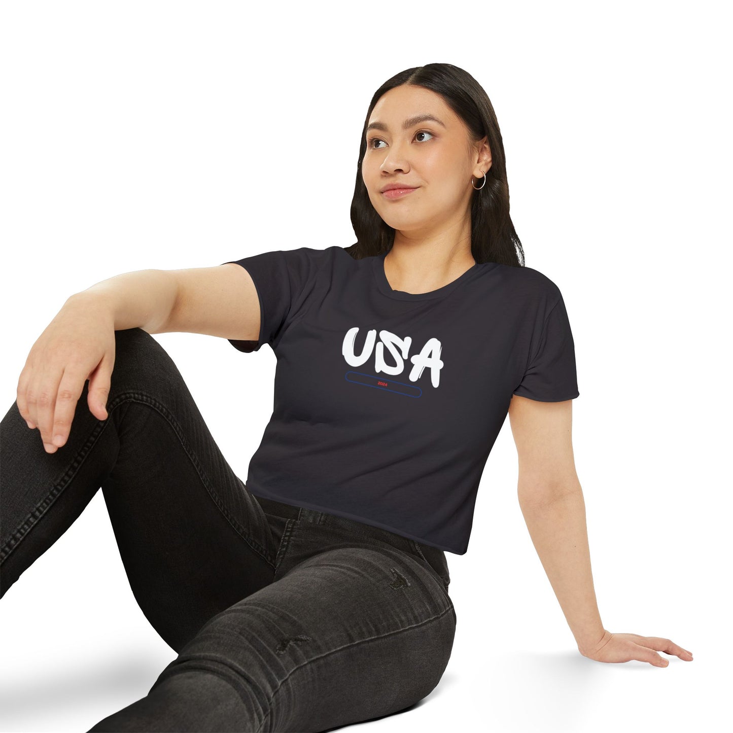 USA Women's T-shirt  Crop Top