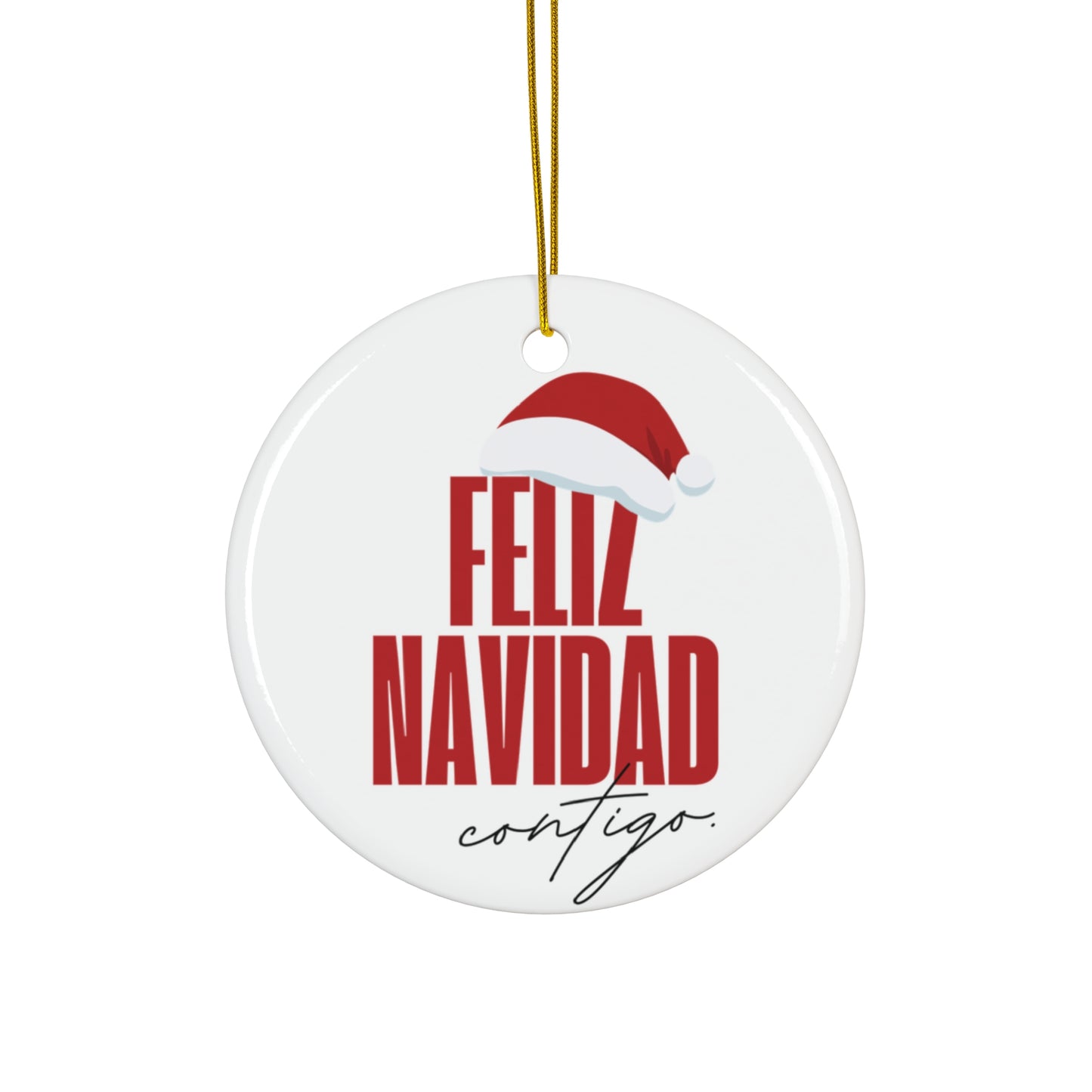 Feliz Navidad Ceramic Ornament, Christmas Tree decorations