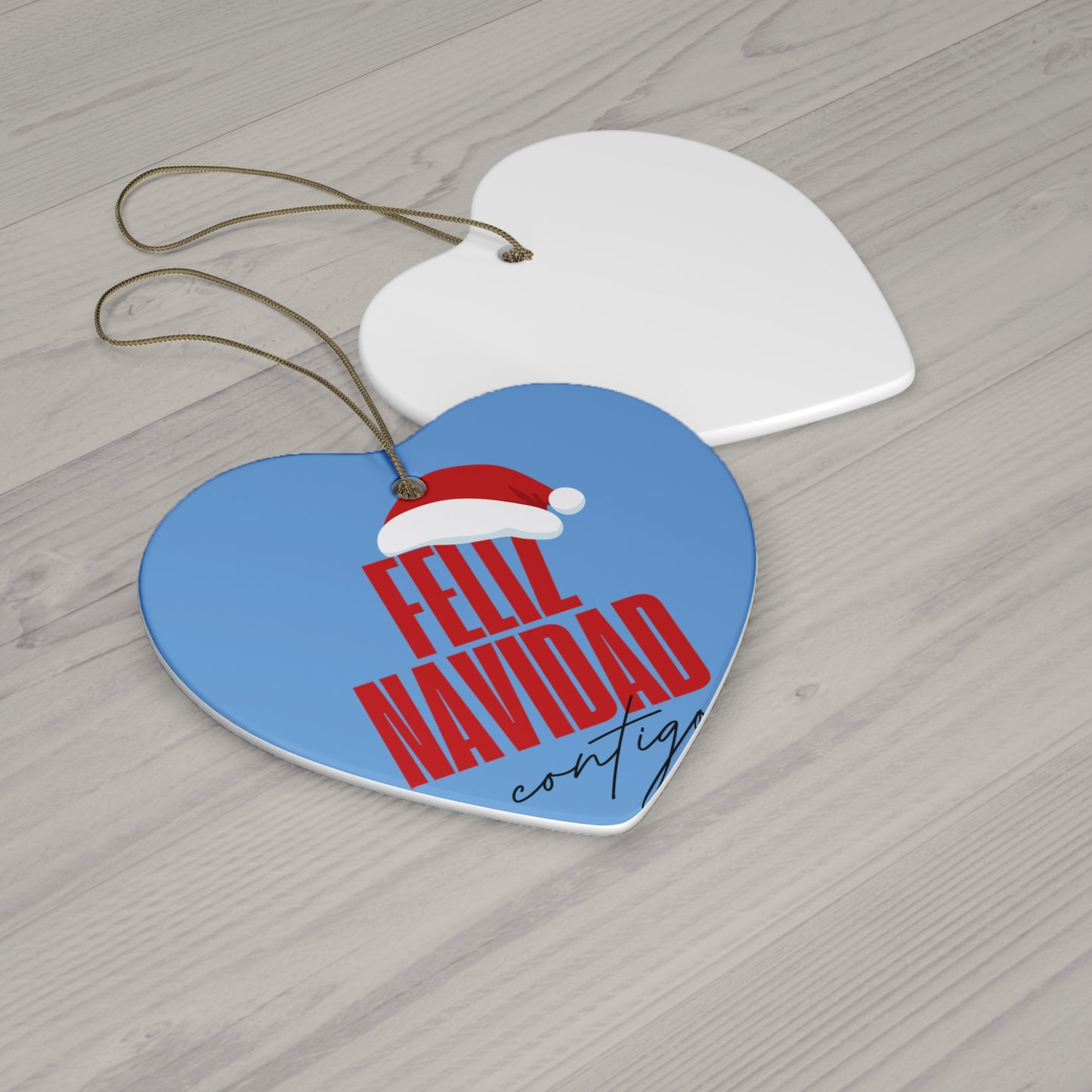 Feliz Navidad Ceramic Ornament, Christmas Tree decorations