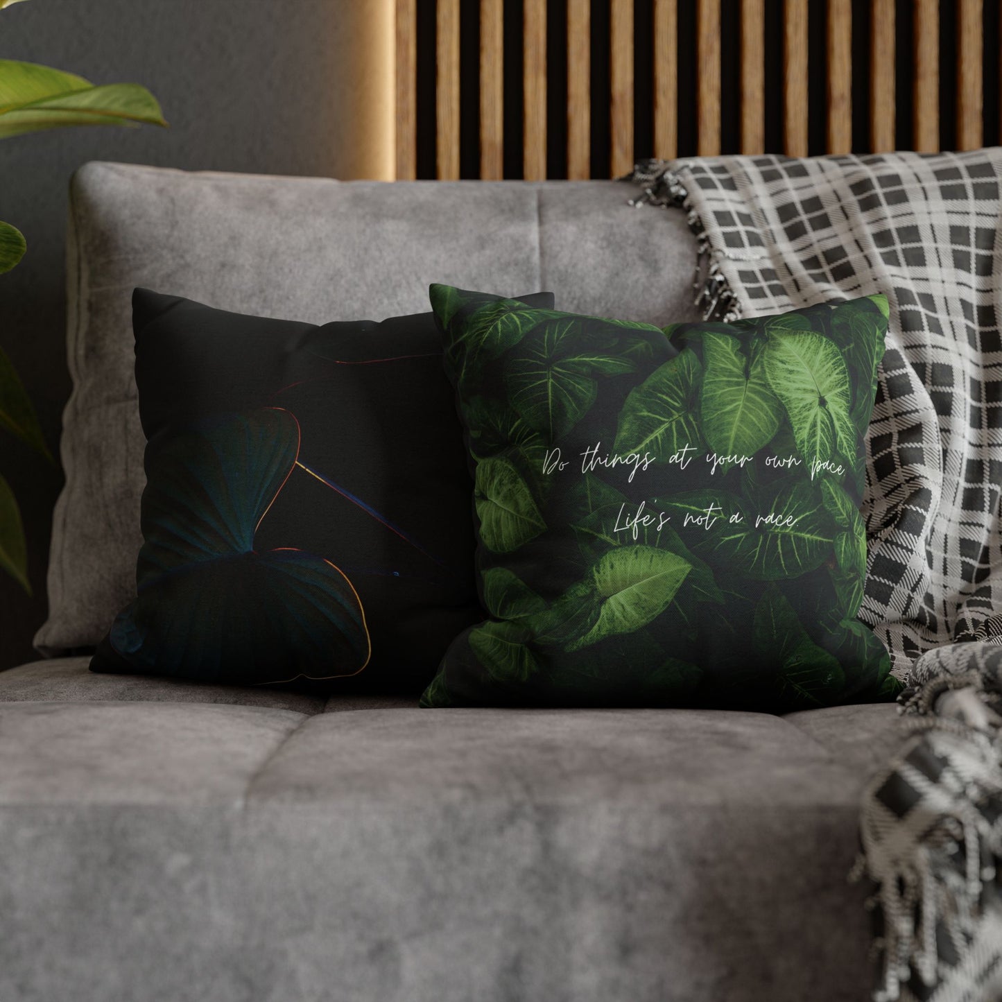 Green Life Square Pillow Case Double Sided