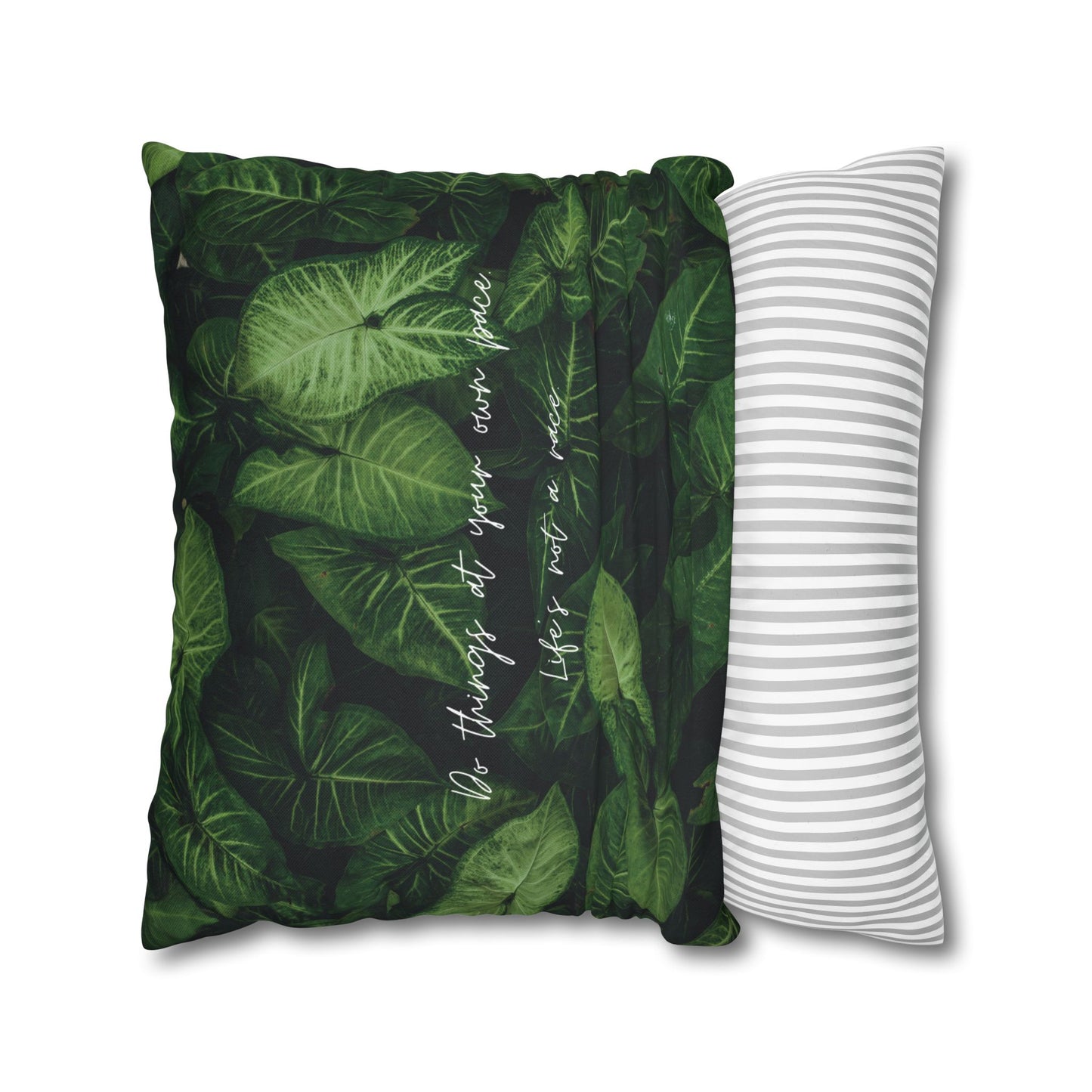 Green Life Square Pillow Case Double Sided