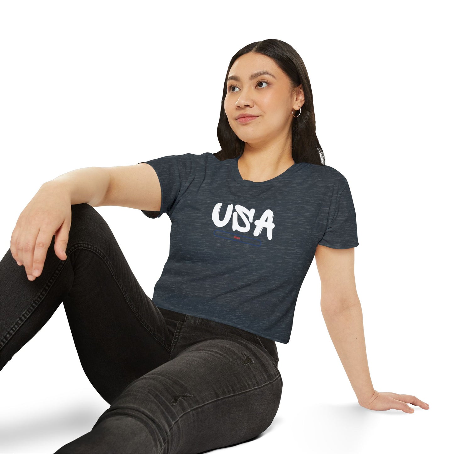 USA Women's T-shirt  Crop Top