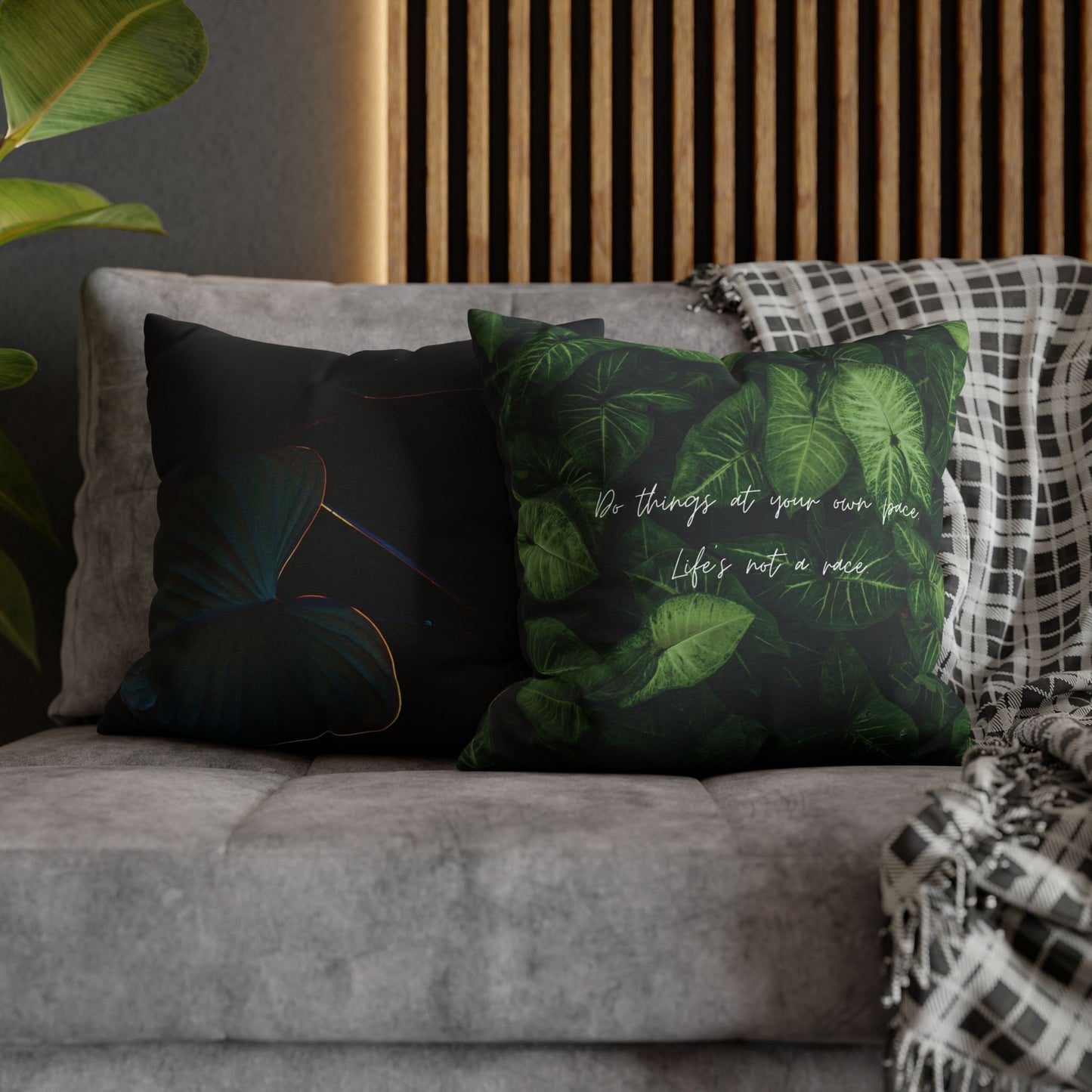 Green Life Square Pillow Case Double Sided