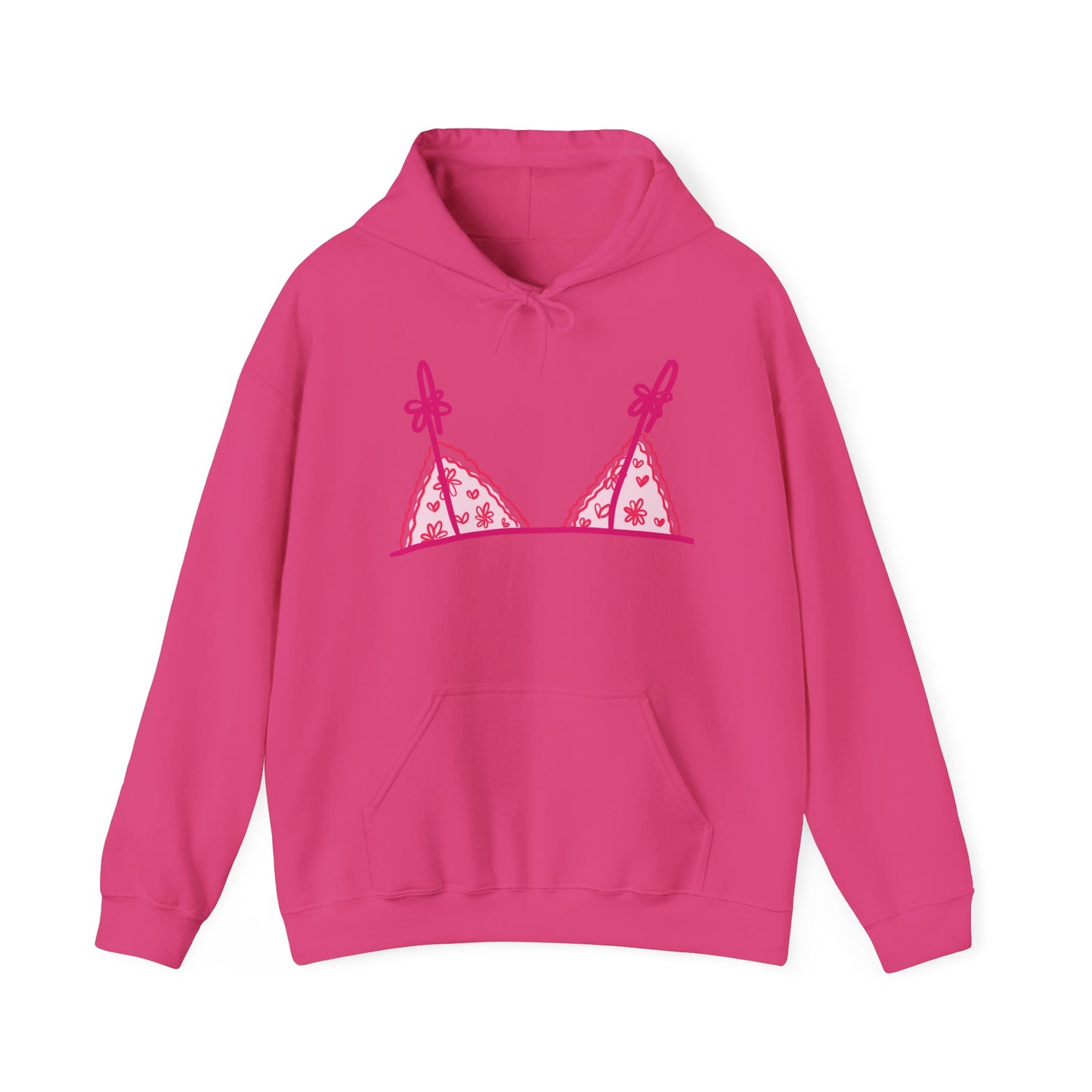 Women's Hooded Sweatshirt Bra Showing