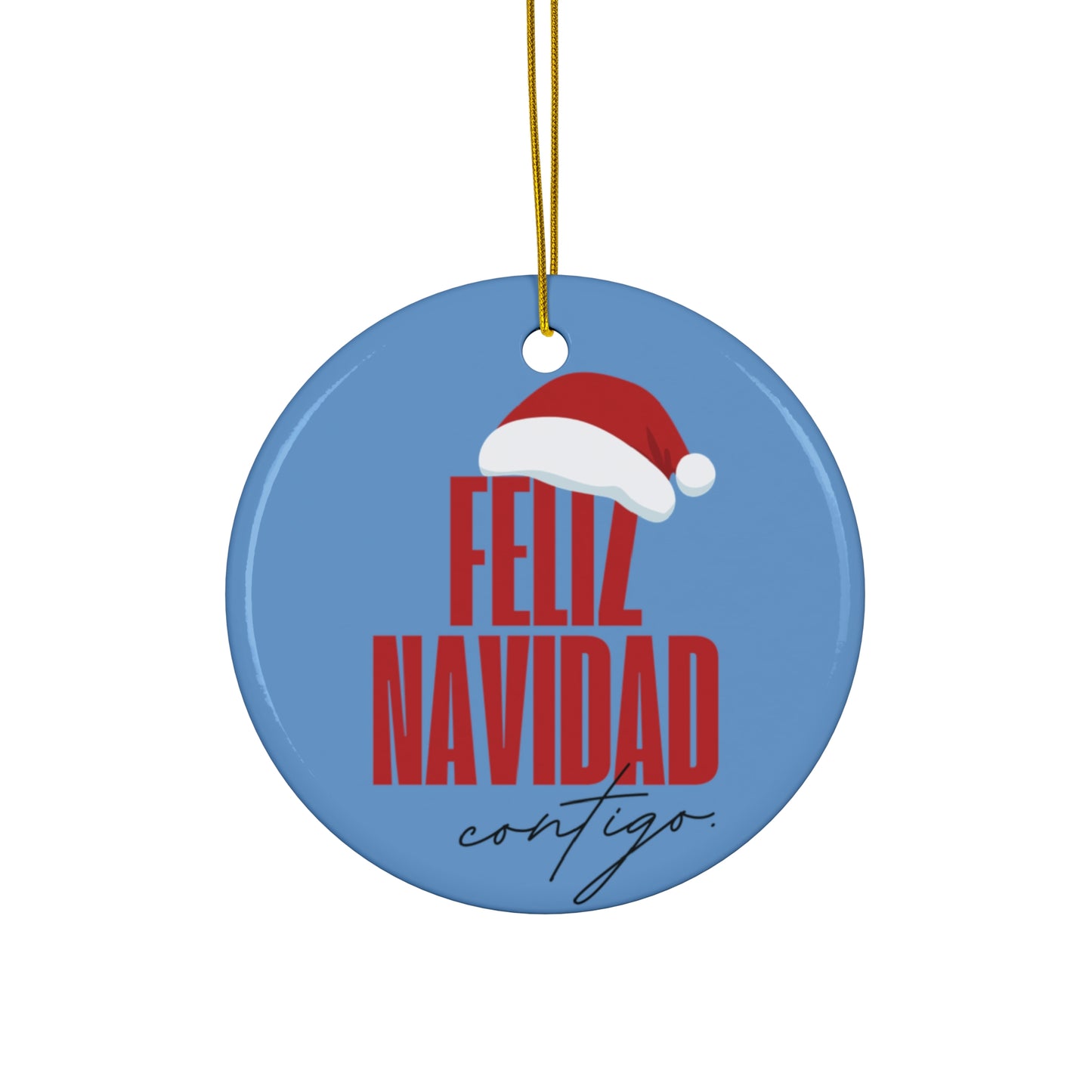 Feliz Navidad Ceramic Ornament, Christmas Tree decorations