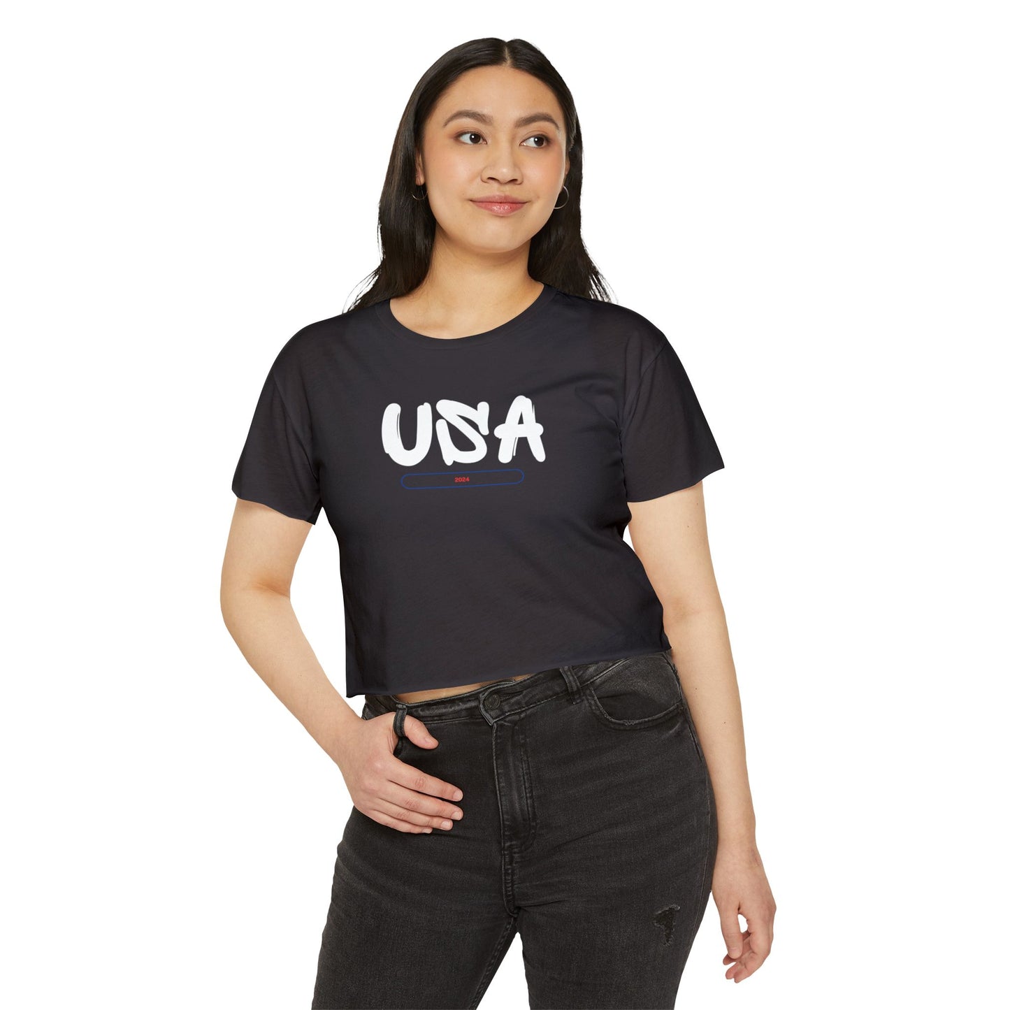 USA Women's T-shirt  Crop Top