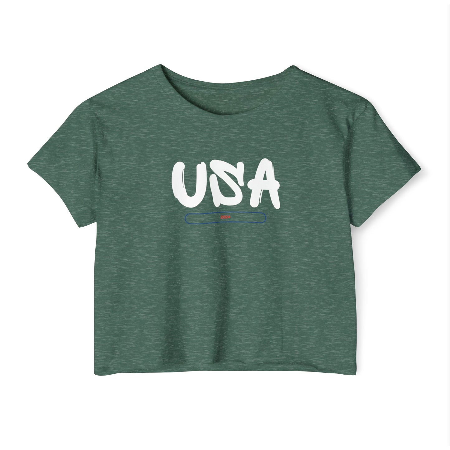 USA Women's T-shirt  Crop Top