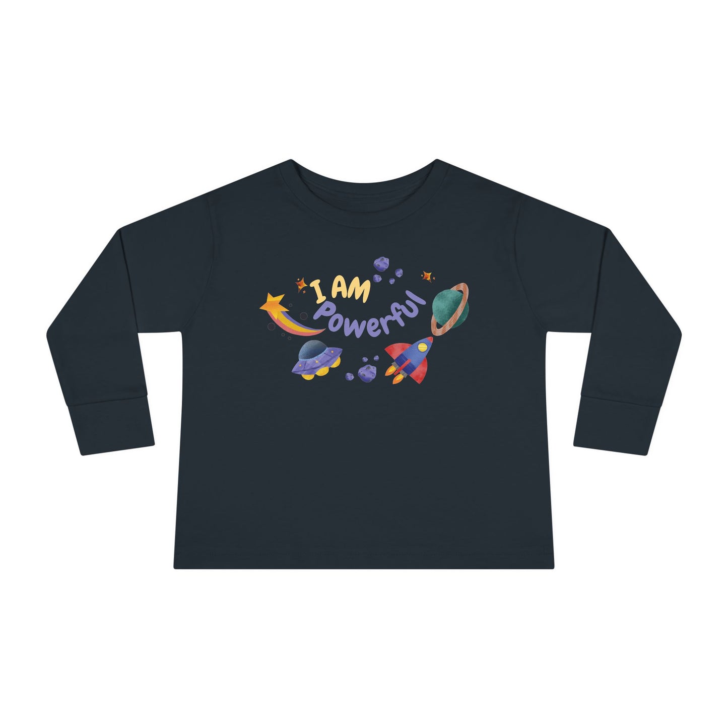 I am Powerful Girl's Toddler Long Sleeve Shirt