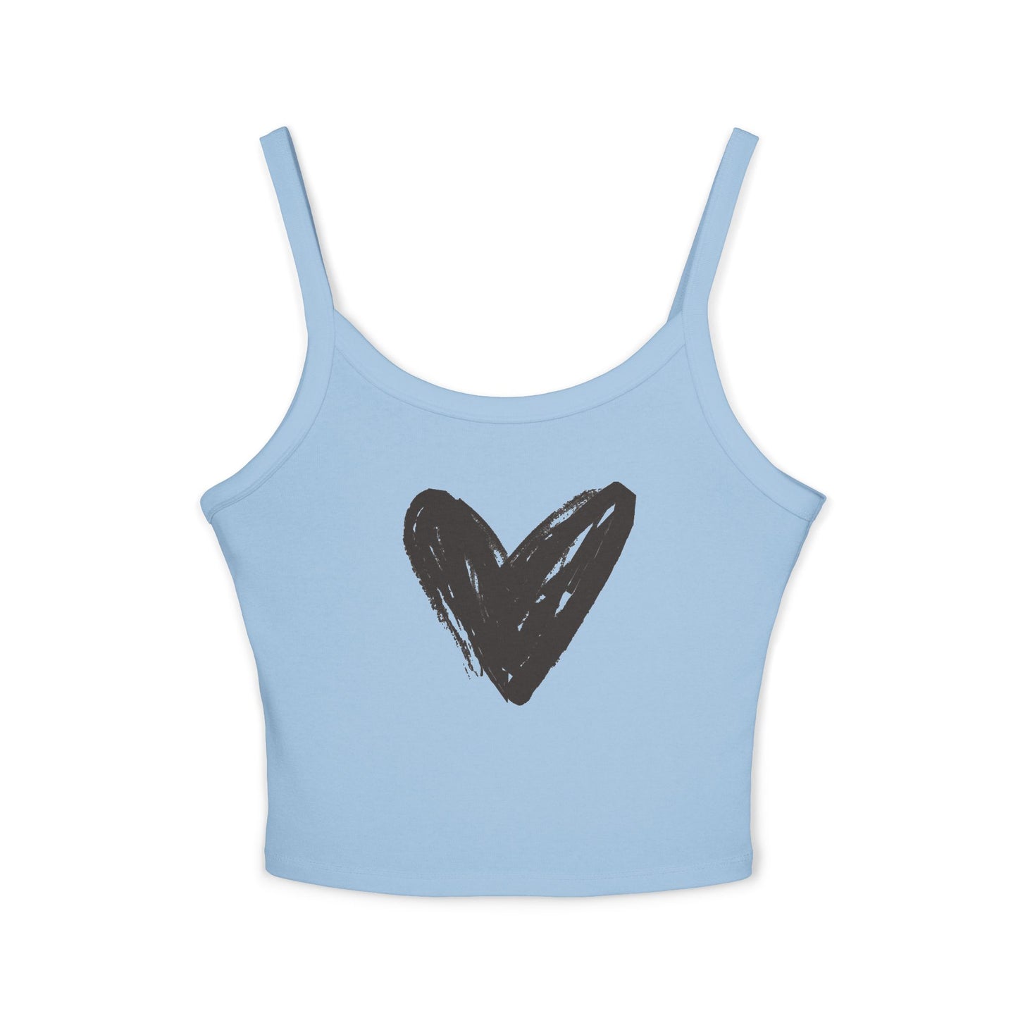 Women's Spaghetti Tank Top- Black Heart