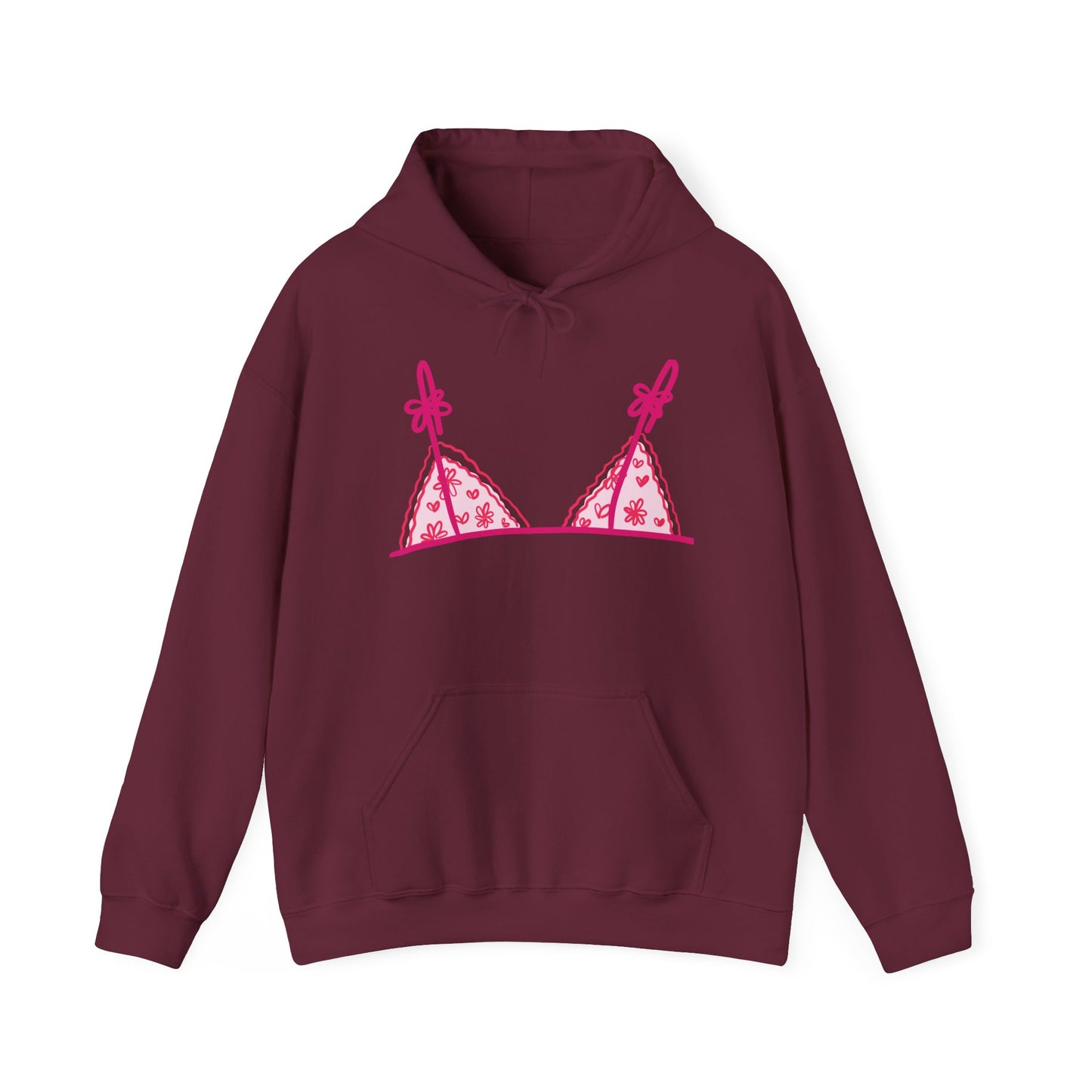 Women's Hooded Sweatshirt Bra Showing