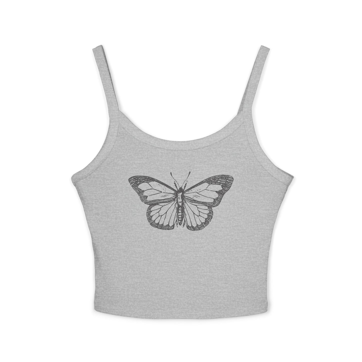 Women's Strap Tank Top- Black Butterfly