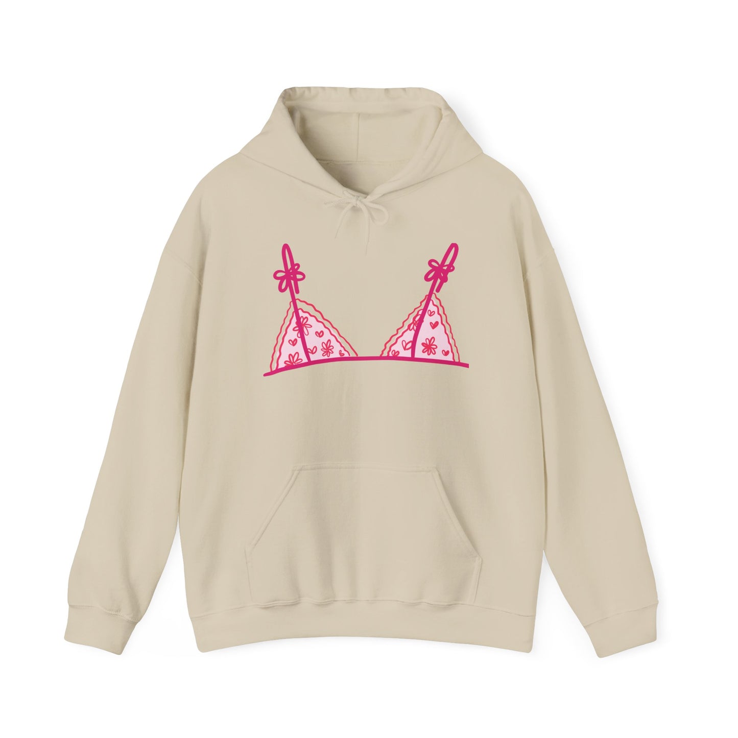 Women's Hooded Sweatshirt Bra Showing