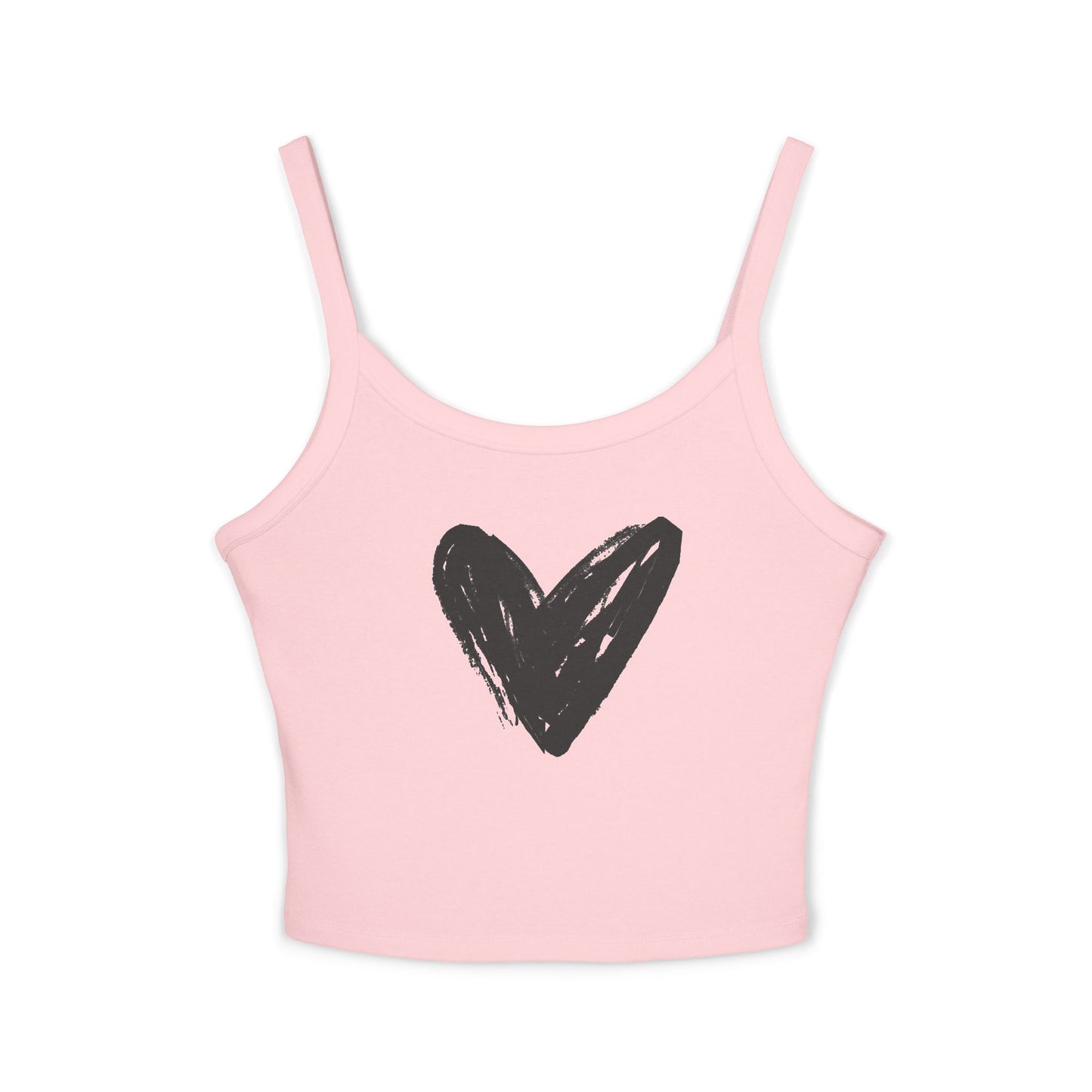 Women's Spaghetti Tank Top- Black Heart