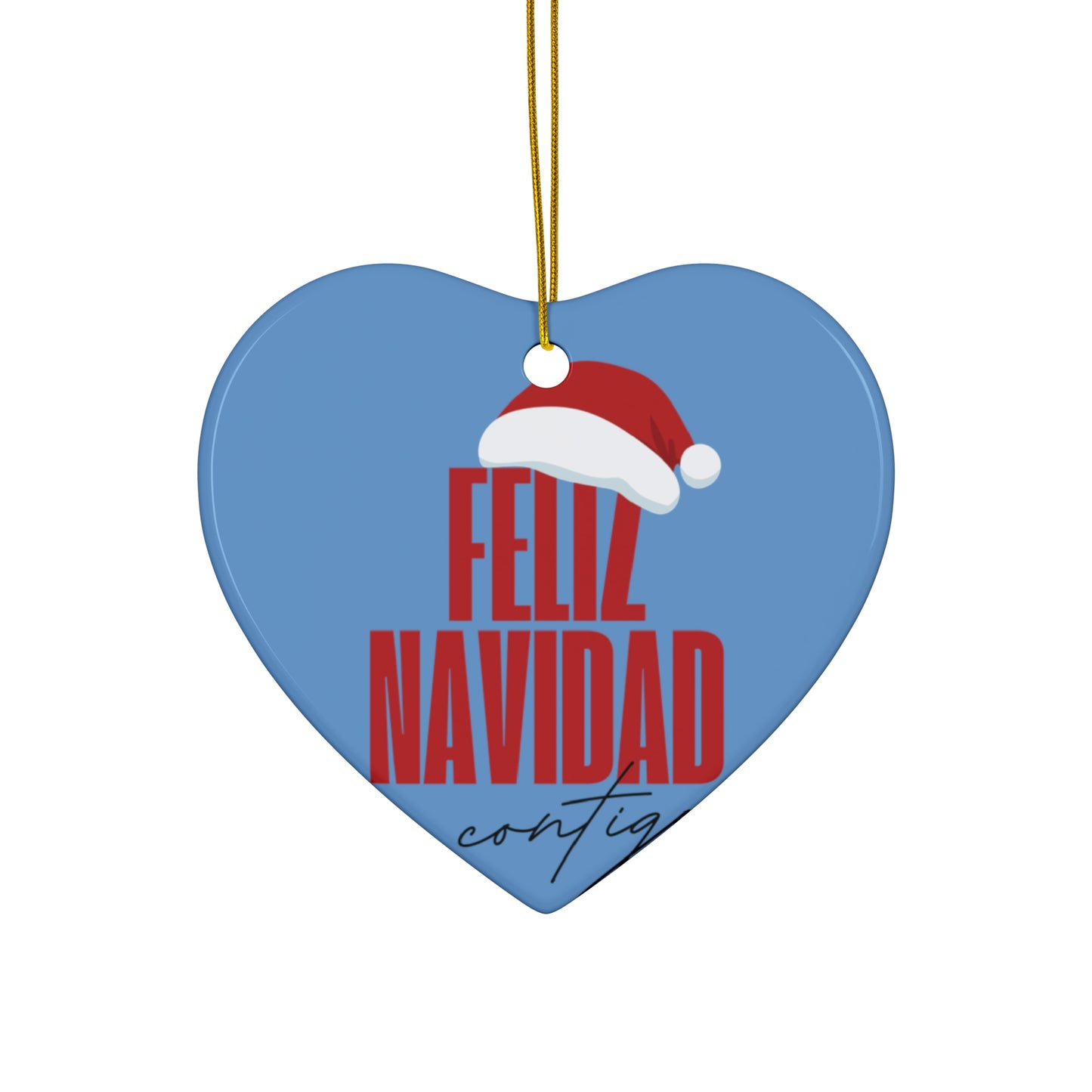 Feliz Navidad Ceramic Ornament, Christmas Tree decorations