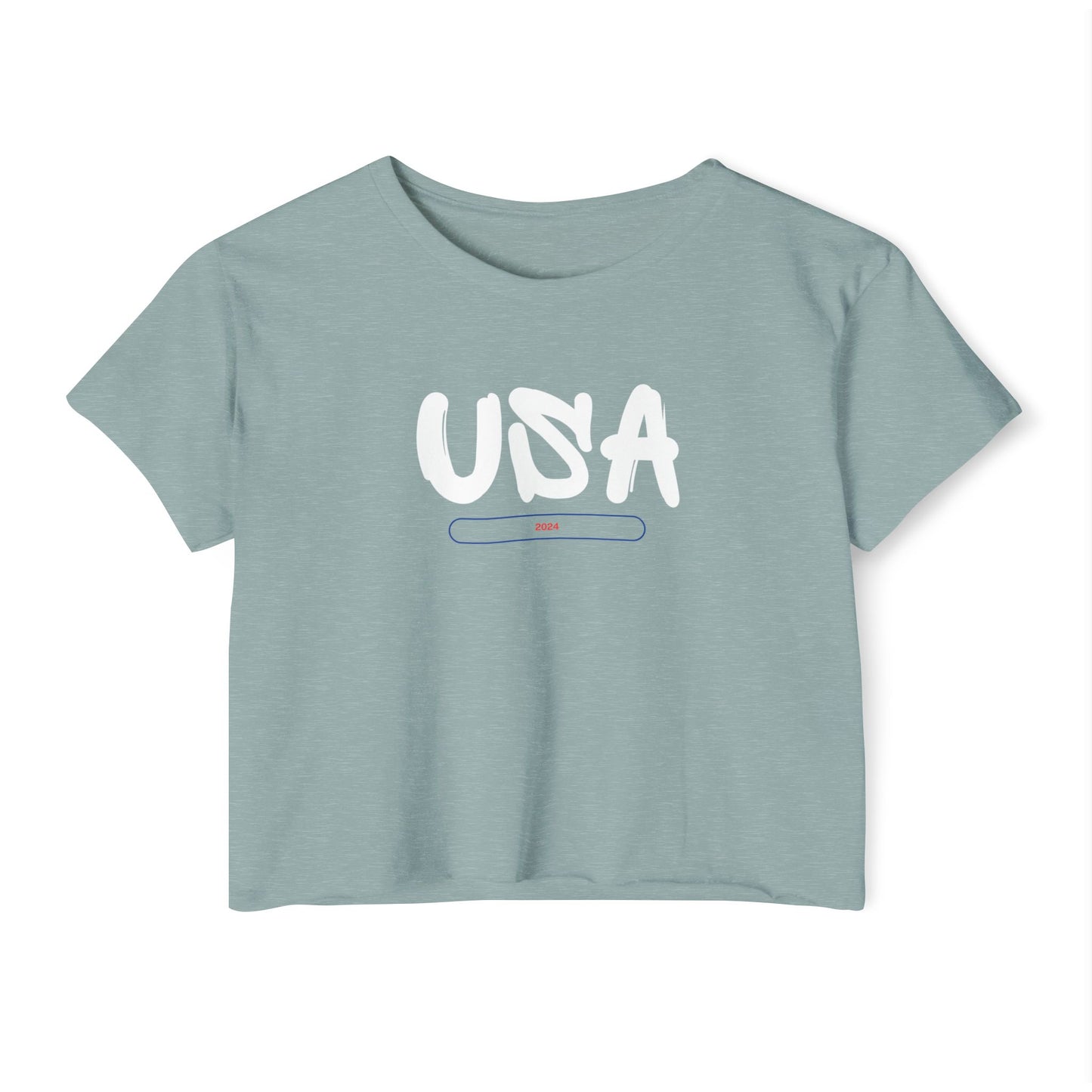 USA Women's T-shirt  Crop Top