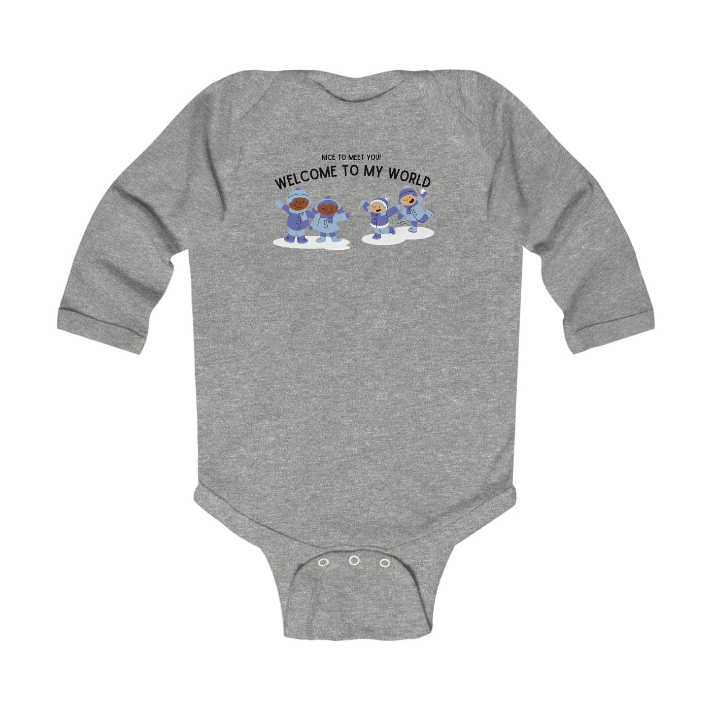 Nice Welcome Infant Baby Boy's Long Sleeve Bodysuit Onesie