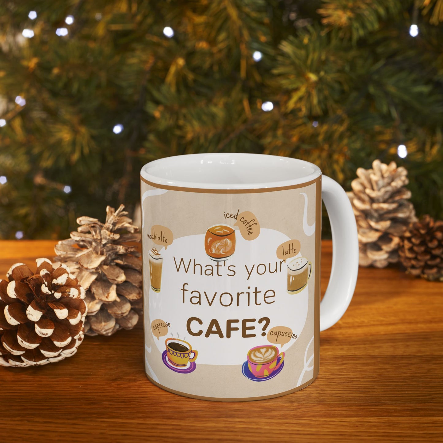 Cafe Cup Ceramic Mug, (11oz, 15oz)